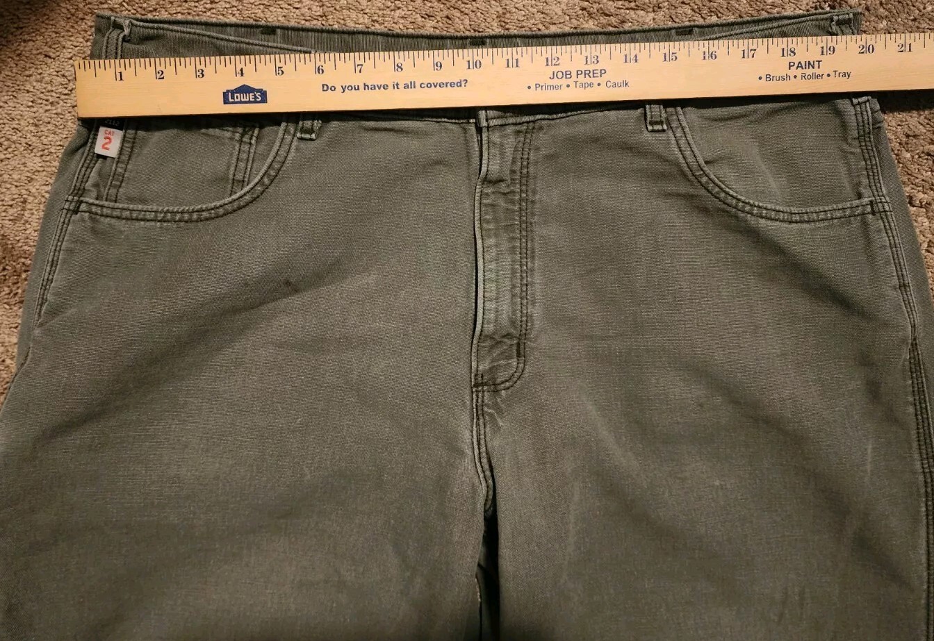 CARHARTT Mens FRB159 MOS Flame Resistant Duck Canvas Workwear Jeans Size 40×30