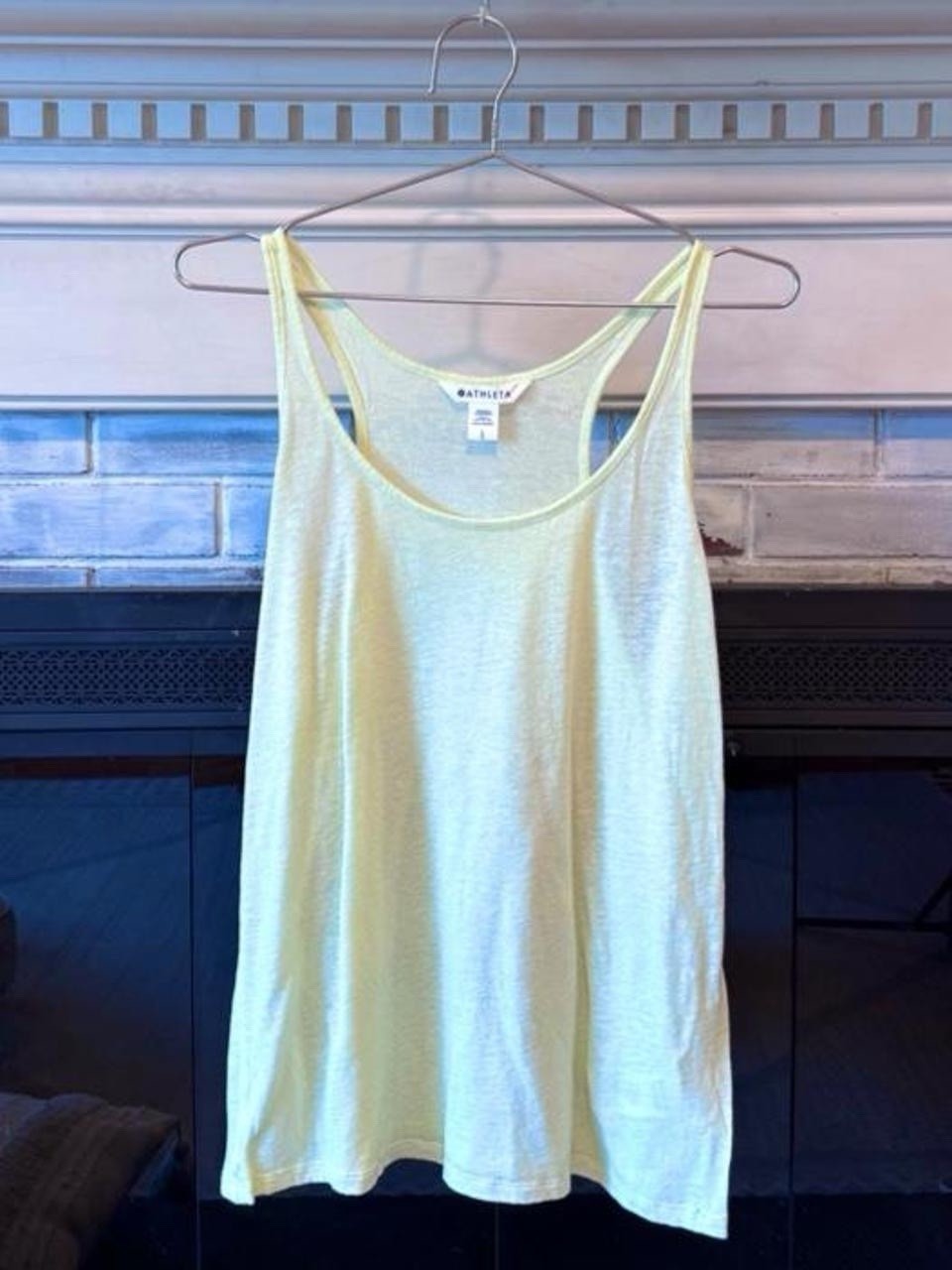 Athleta Gateway Linen Blend Tank Women’s Large Limone Green Racerback