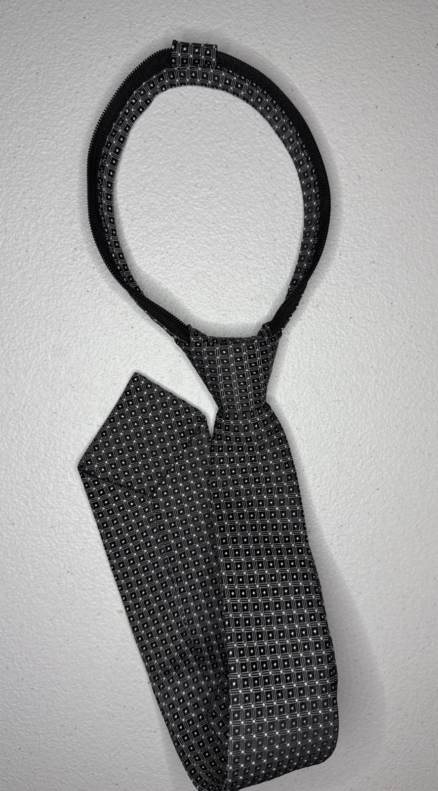 Pre-tied Adjustable Zipper Necktie Geometric