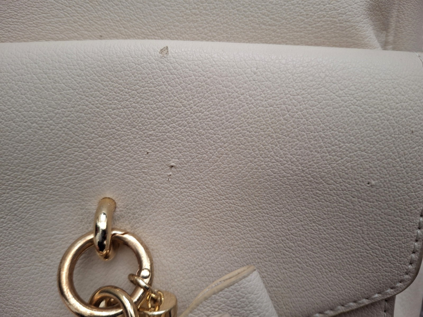 Ecosusi Women’s Cream Mini Small Backpack Bow Gold Zip Close Adjustable Straps