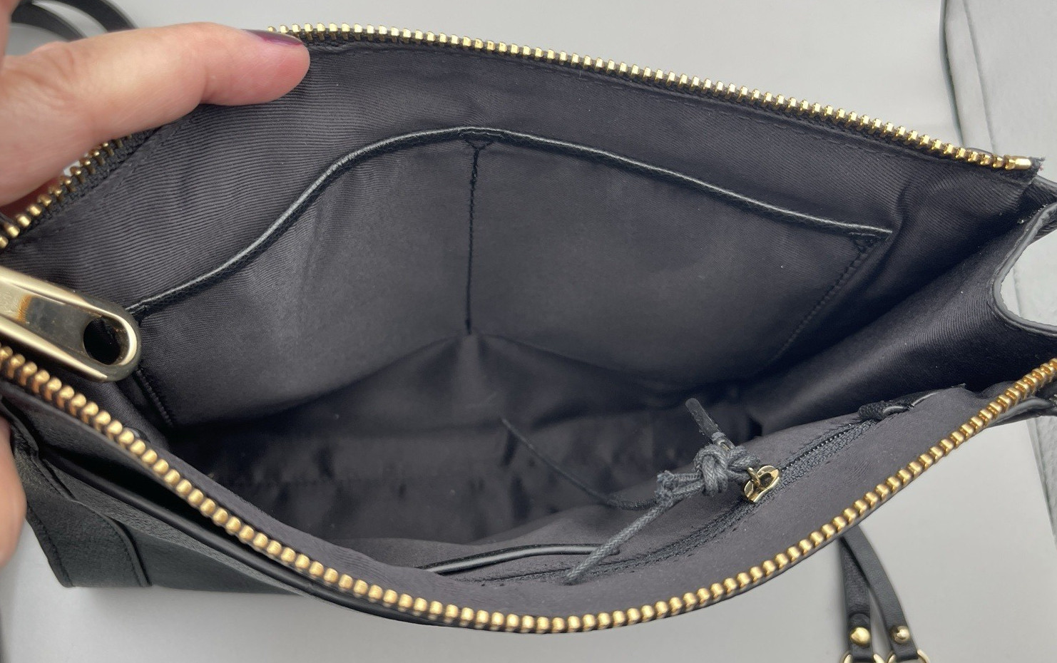 Rebecca Minkoff Women’s M.A.B. Crossbody Gold Studs Pebbled Black Leather Purse