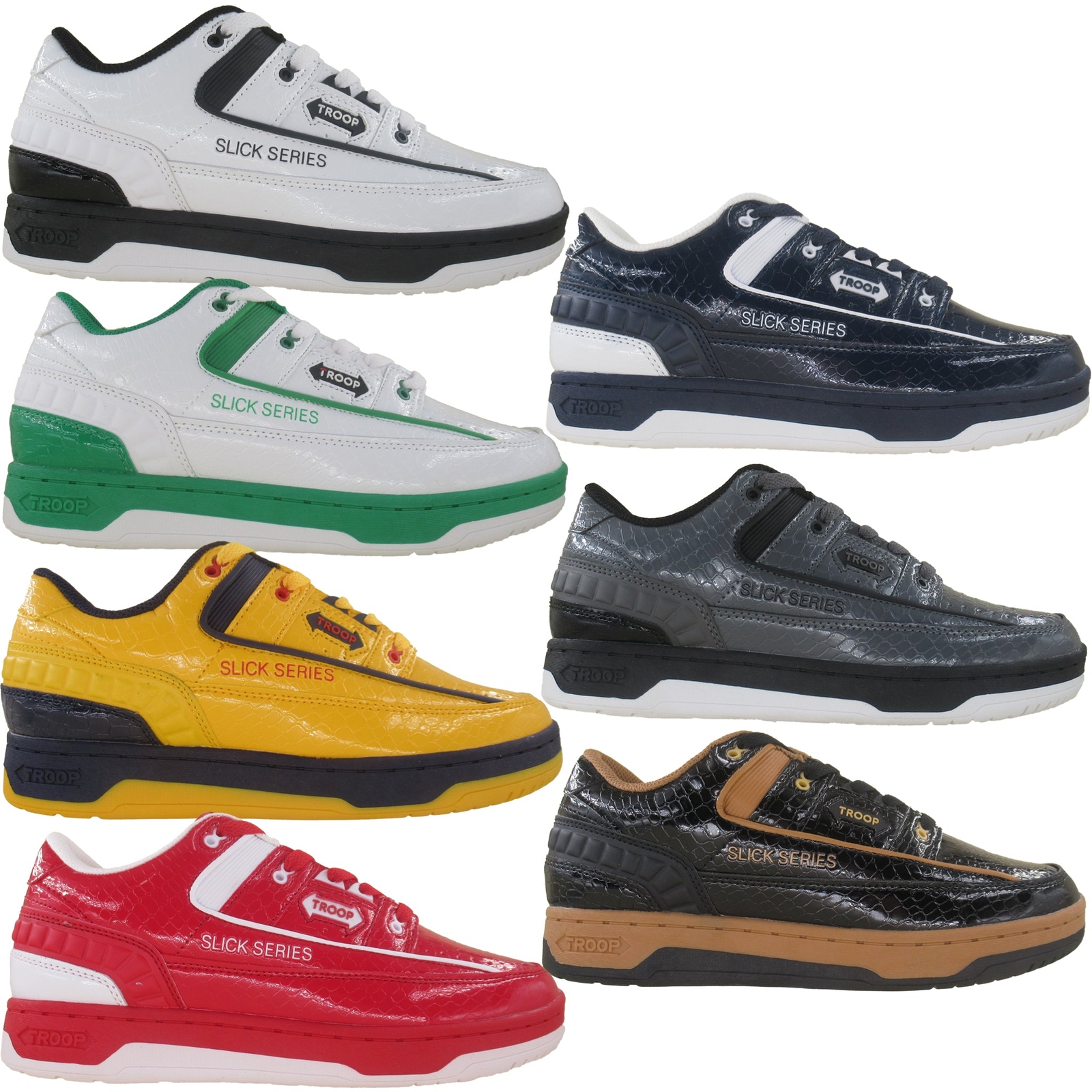 Troop Men’s Slick Series Patent Leather Retro Fashion Casual Shoes