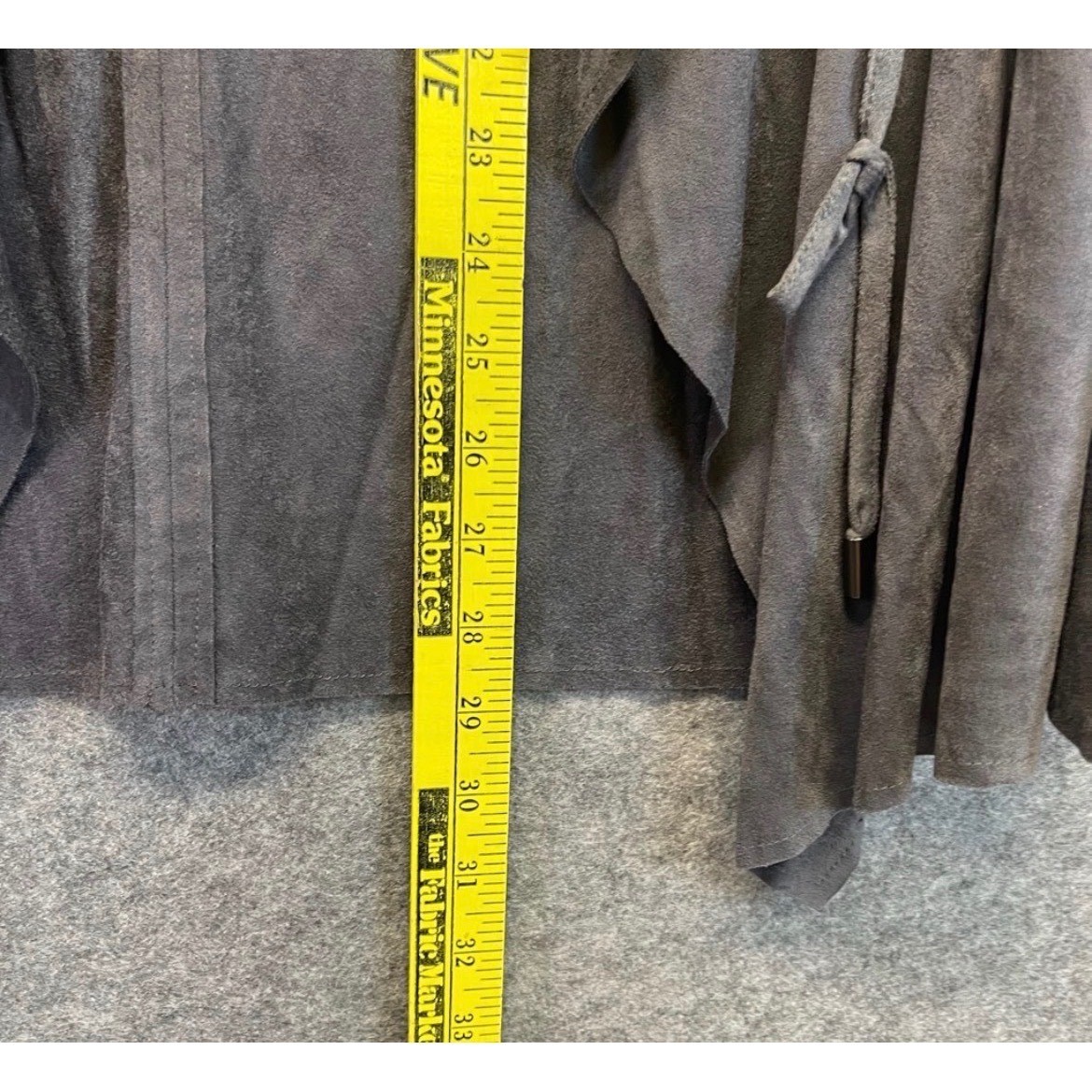 KUT FROM THE KLOTH Dianne Jacket Women Large Gray Faux Suede Drape Front Cinch