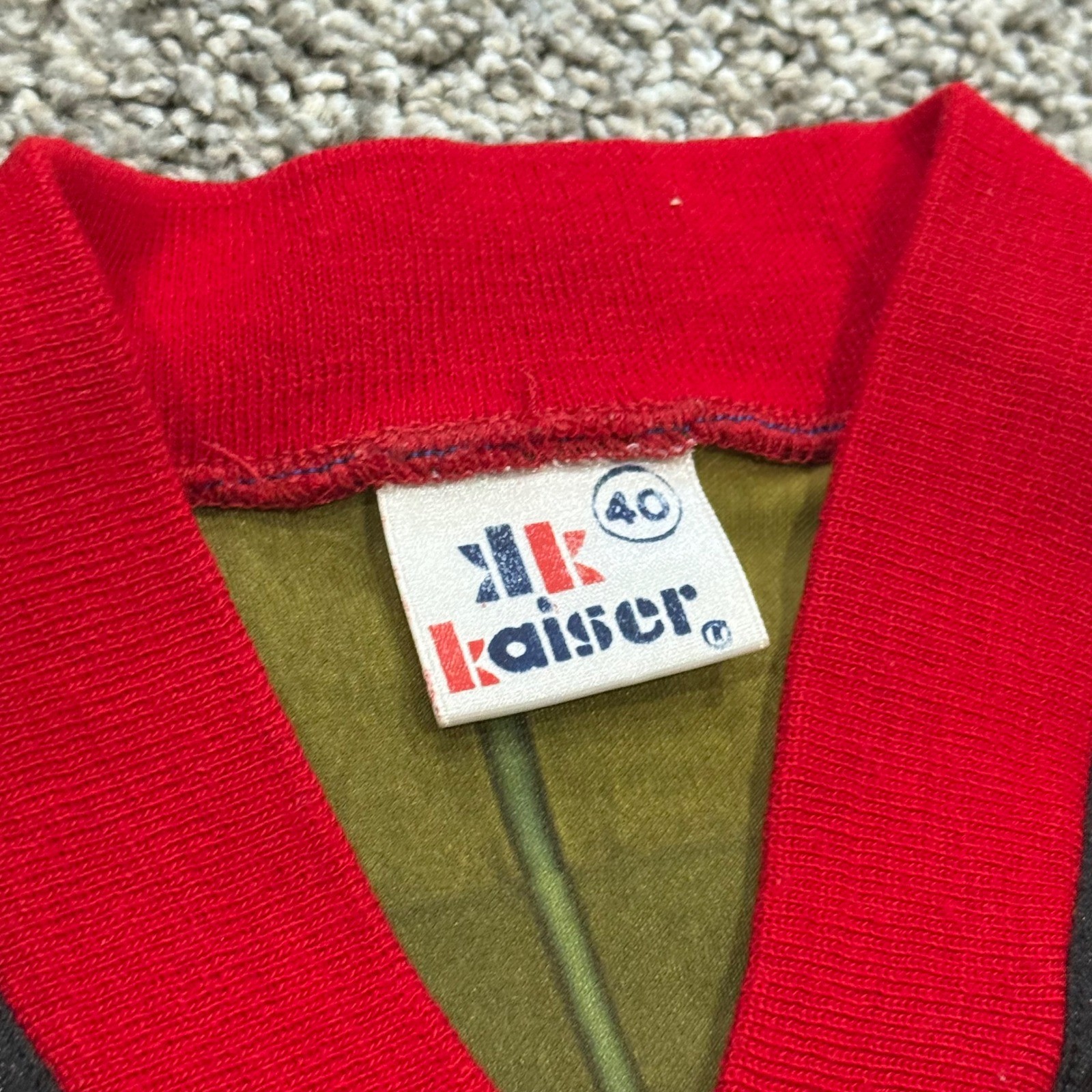 Vintage 80s Kaiser Soccer Jersey Size 40 Geometric Sportswear Retro Mens L