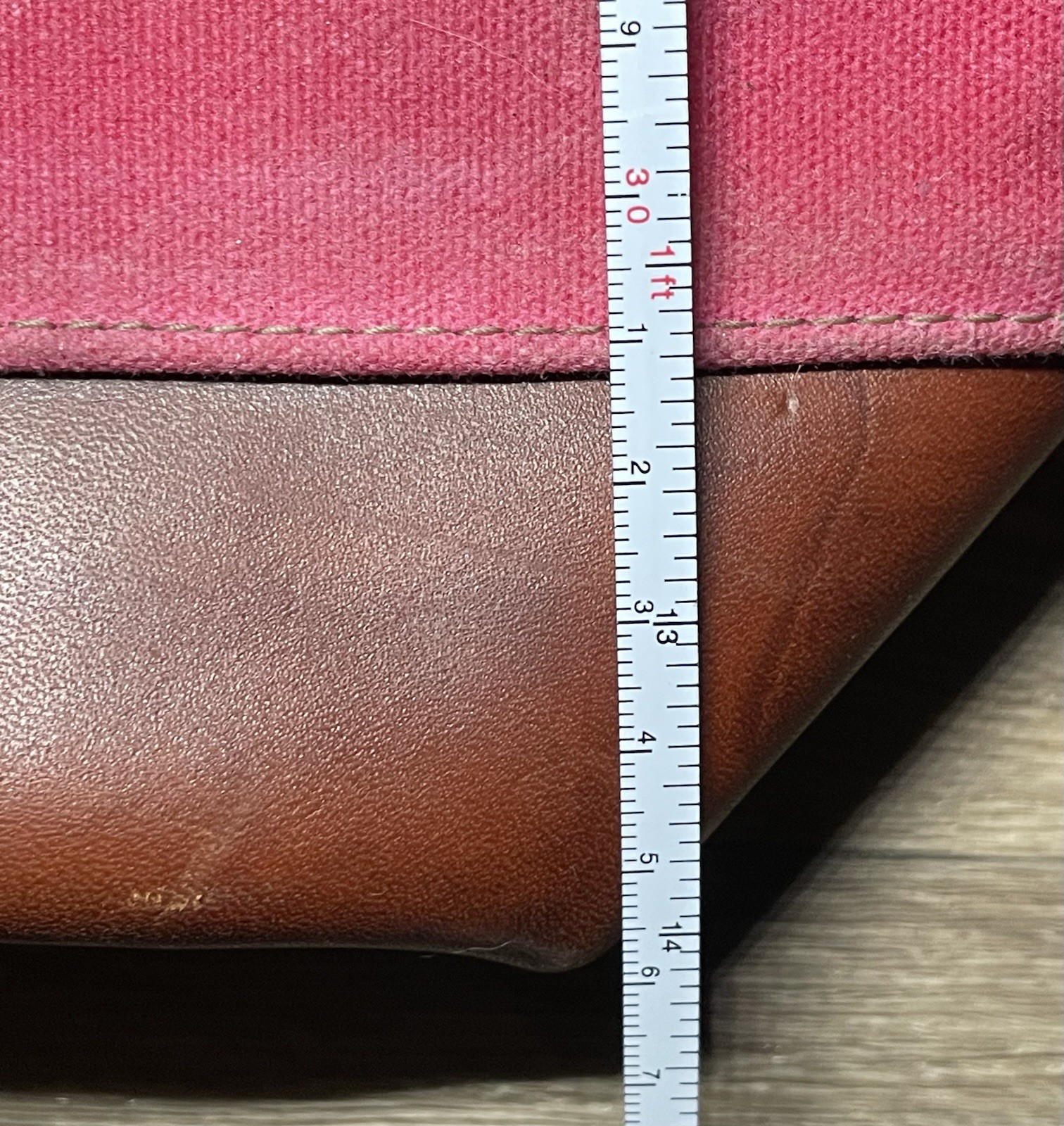 North End Bag Co The 76th St Tote Pink waxed canvas Leather accented