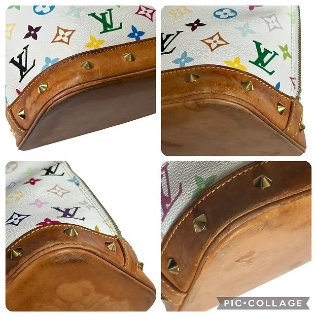 US Seller! Authentic Louis Vuitton Murakami vintage multicolor white Blanc Alma