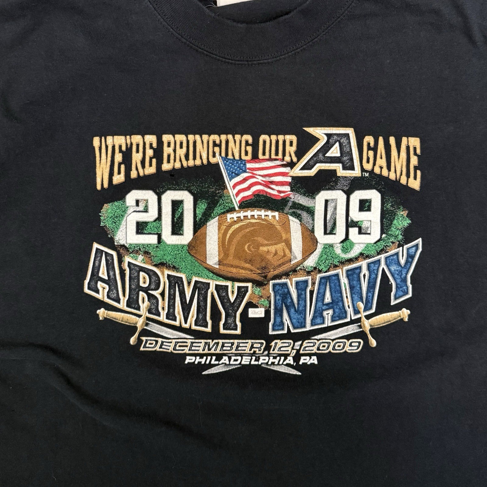 Vintage 2009 Army Vs Navy Game Football Long Sleeve Shirt Large