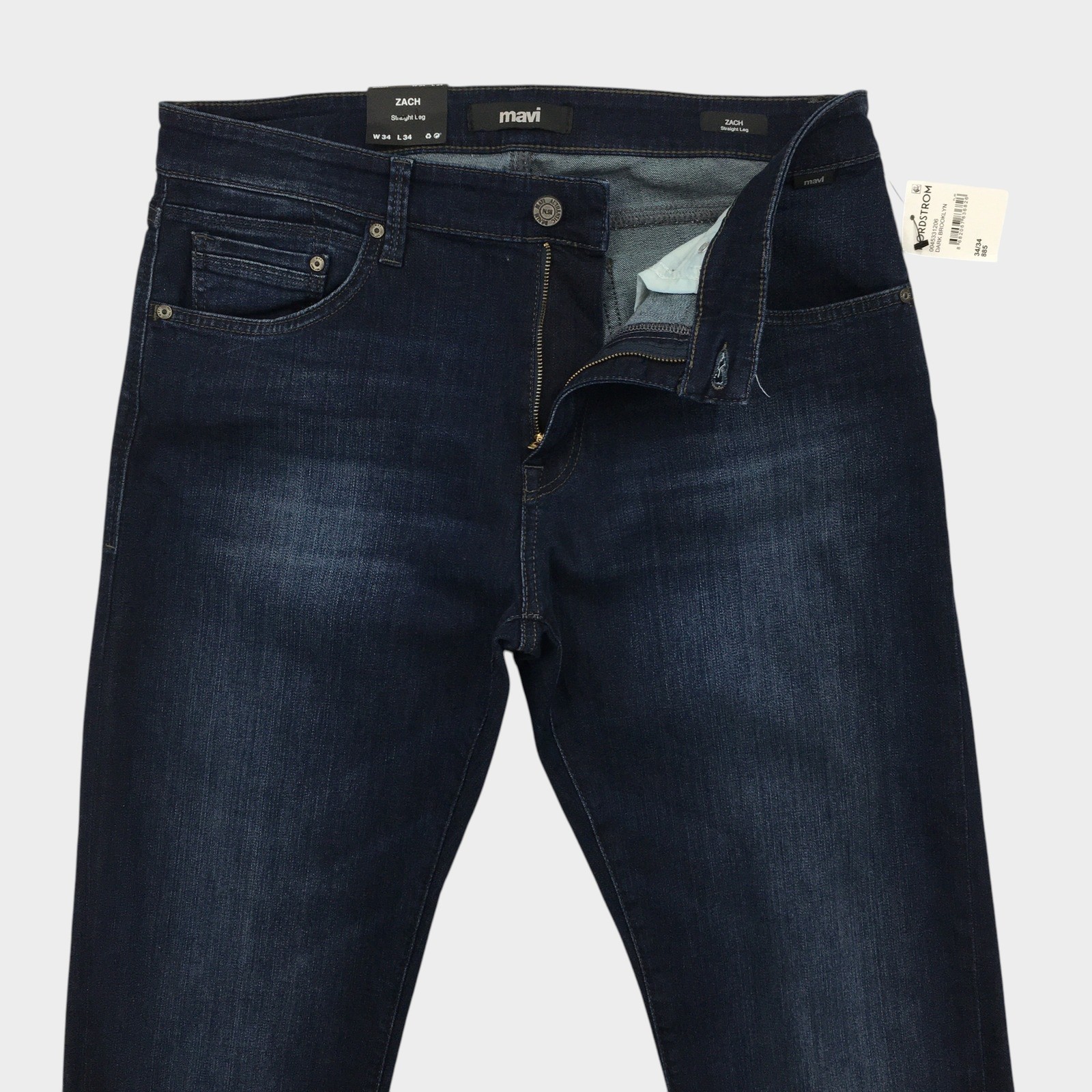 NEW! Mavi Zach Straight Leg Jeans Mens 34×34 Dark Wash Stretch Denim Blue Pants