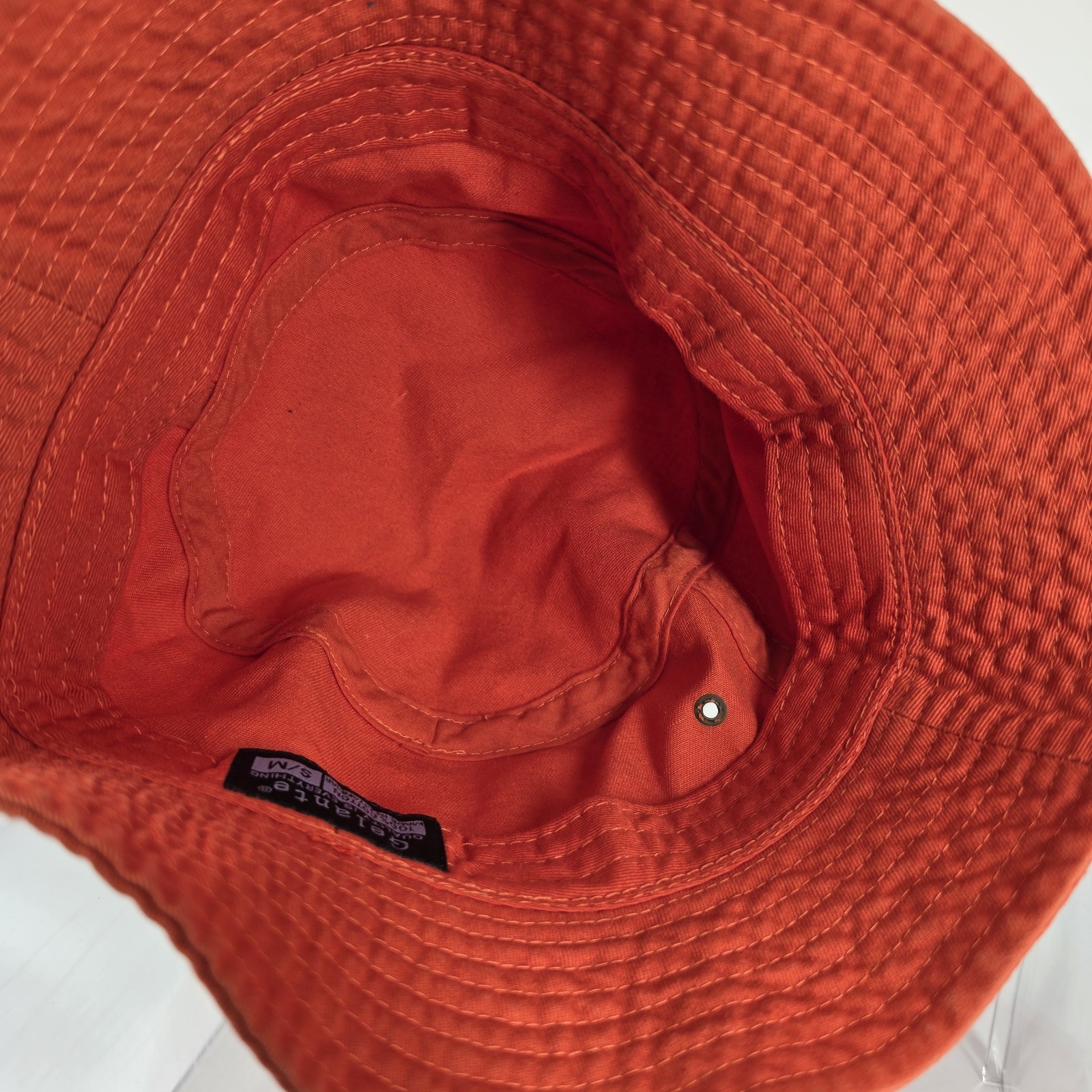 Gelante Bucket Hat Orange Cotton Sun Hat Unisex Size S/M Outdoor Fishing Hat