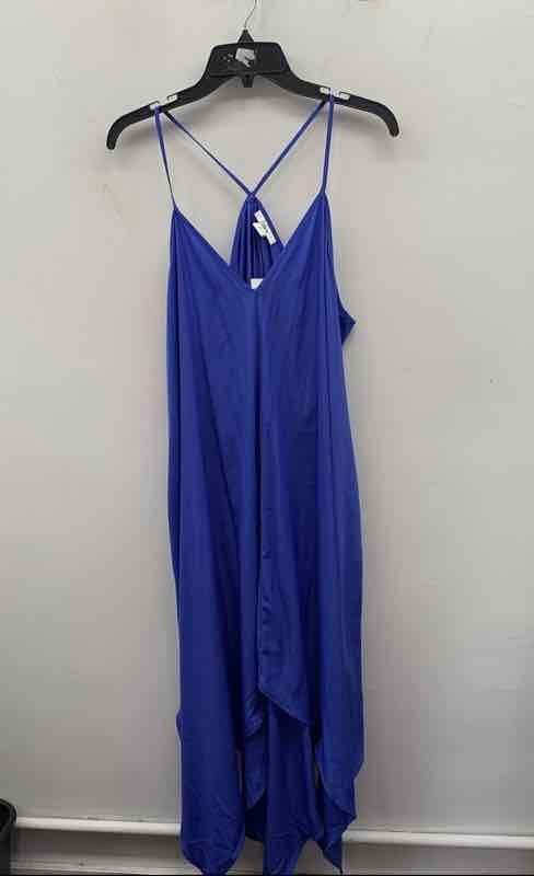 bar III Women’s Cobalt Blue Prism Garden Asymmetrical Hem Dress NWT Sz XL