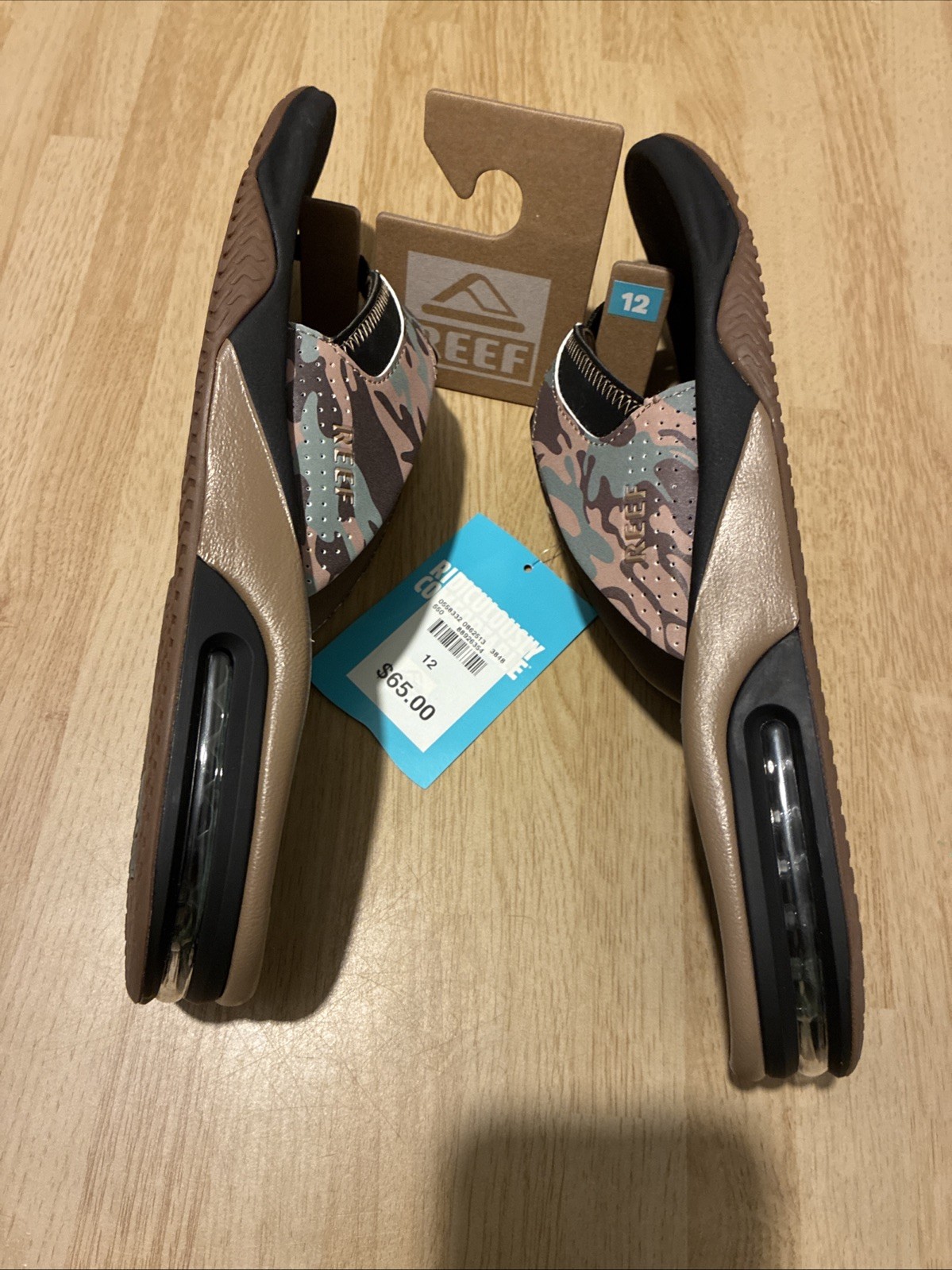 NWT $65 REEF Fanning Men’s Flip-Flop Sandal & Sole Bottle Opener Camo Size 12