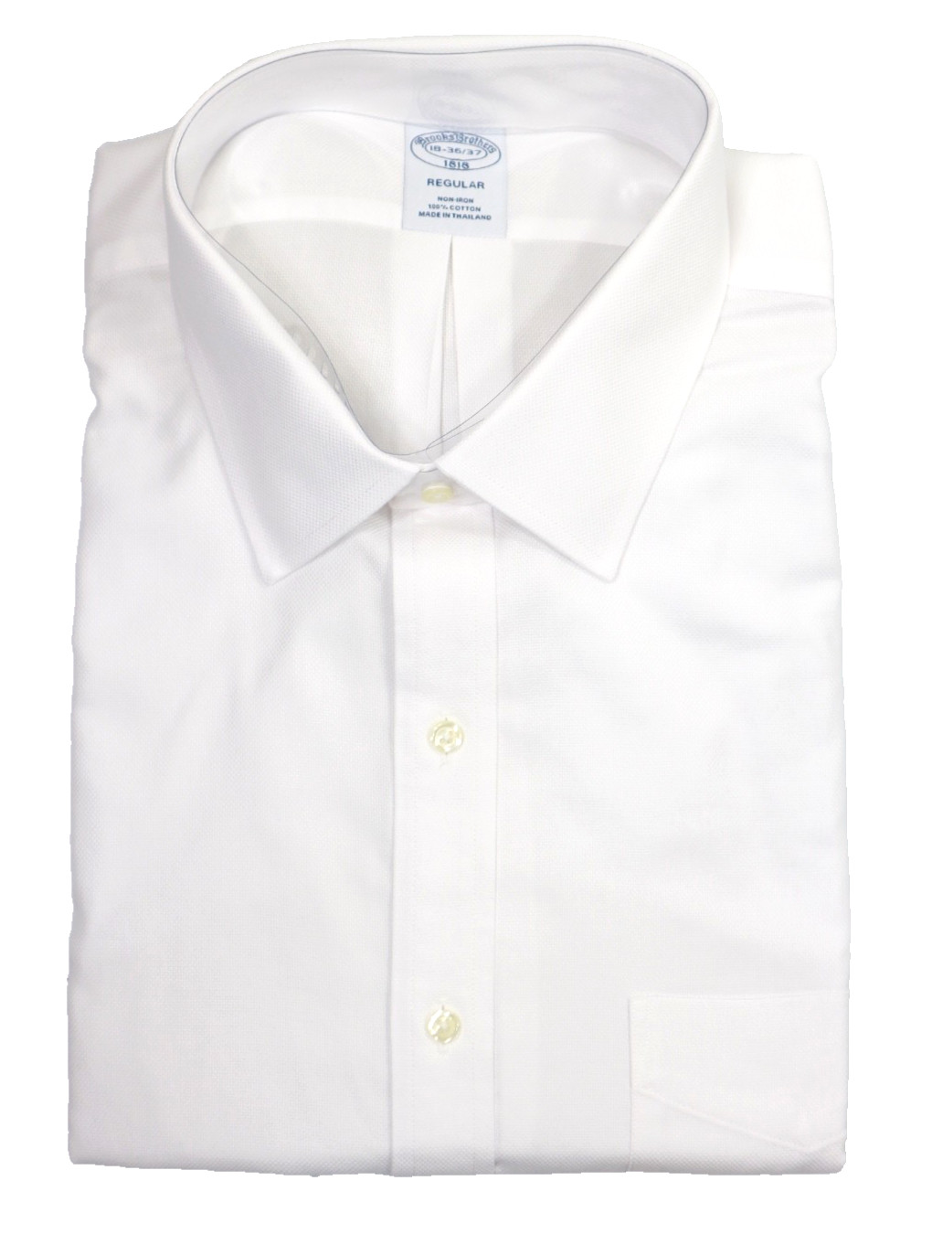 Brooks Brothers REGULAR Non-Iron All Cotton 18-36/37 Ainsley Collar White