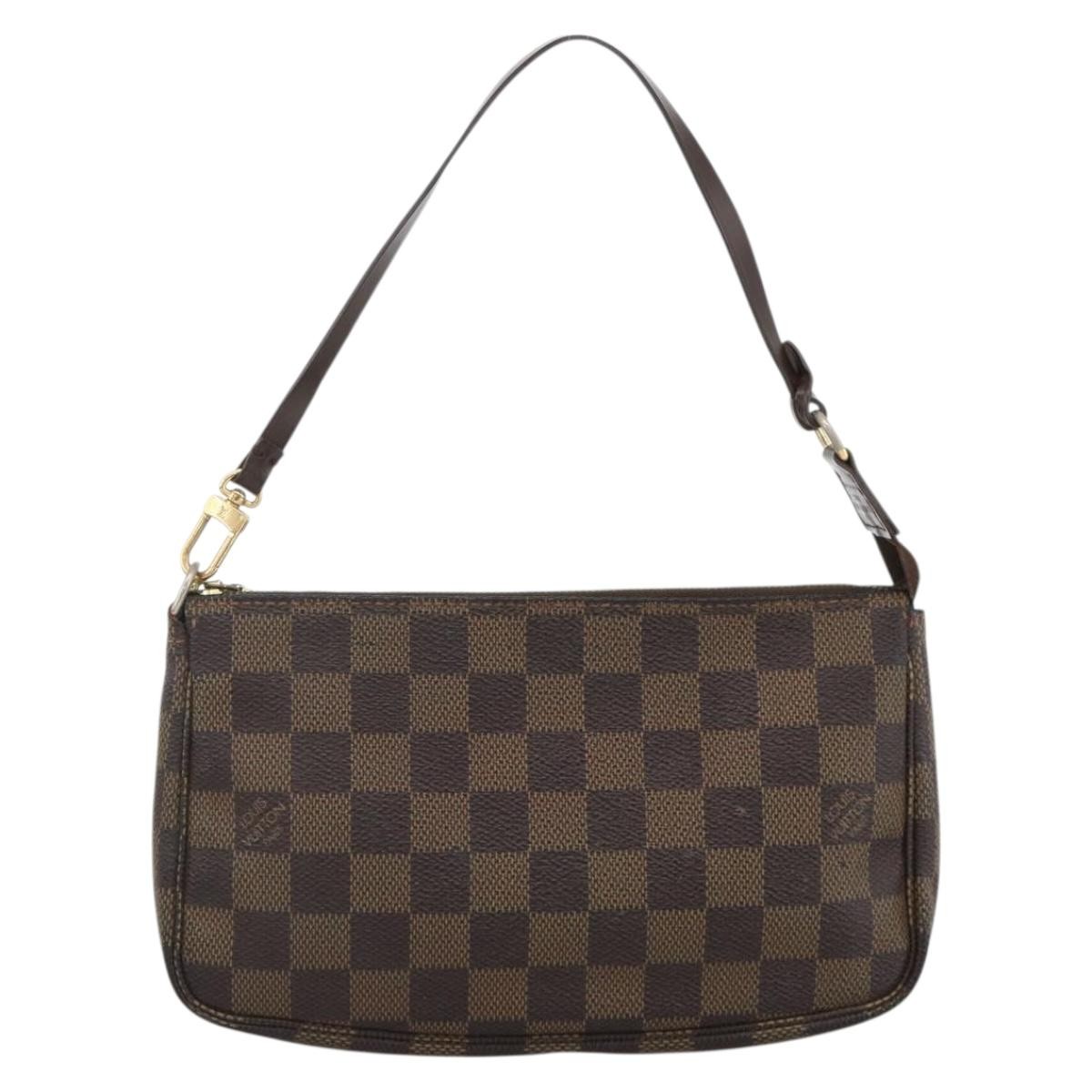 LOUIS VUITTON Damier Ebene Pochette Accessoires Pouch N41206 LV Auth BAZ759