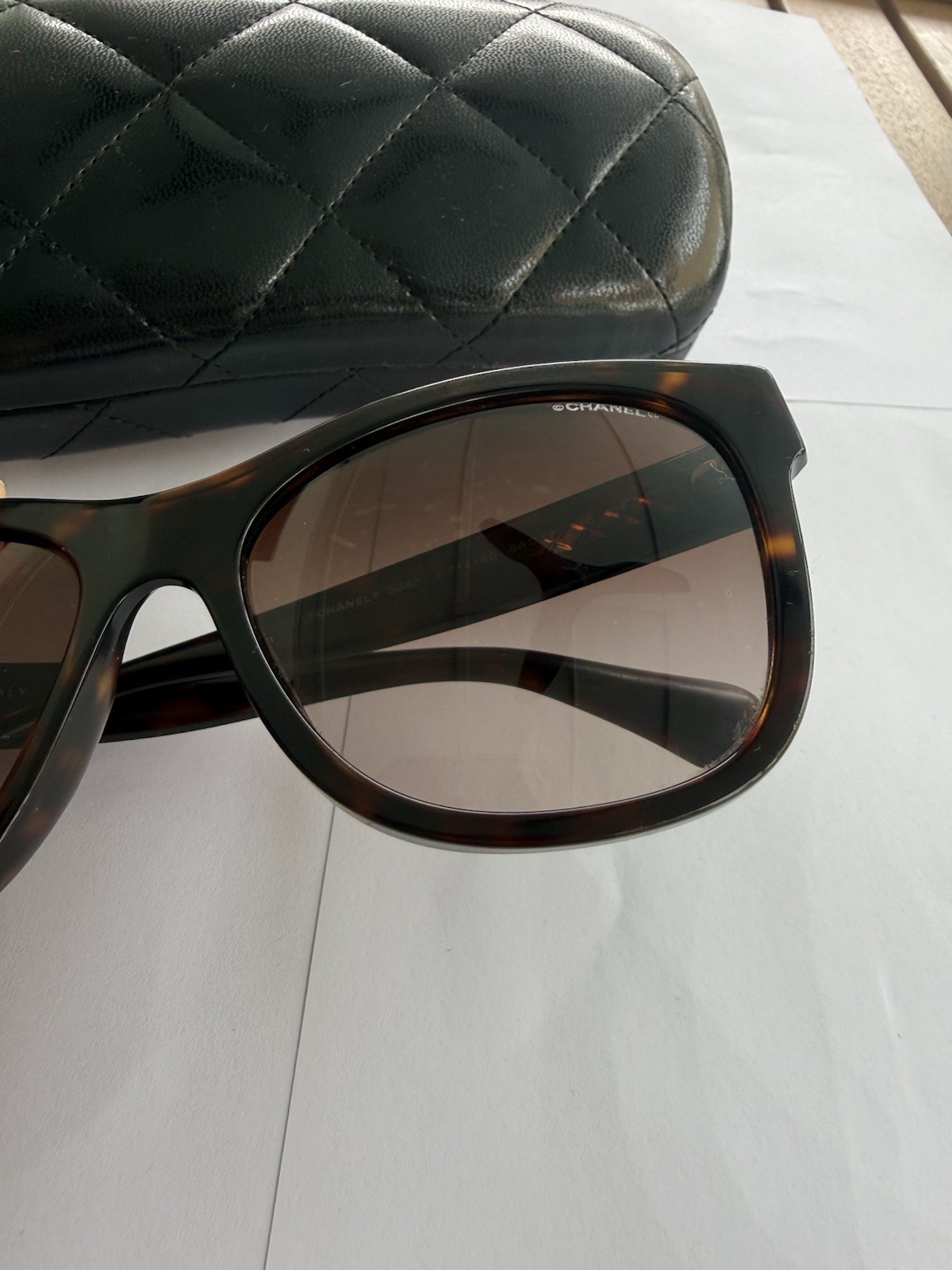 CHANEL Square Tortoise Sunglasses Brown Gradient