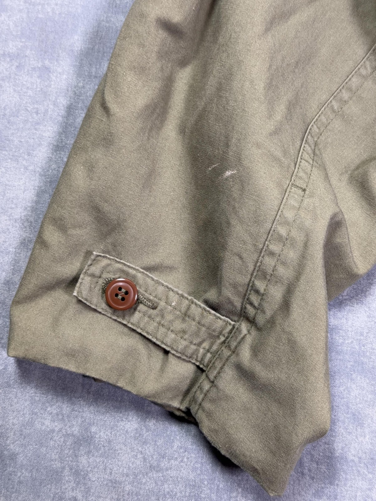 Mil-Tec Jacket Mens 46 Green Field Military Cotton Canvas Lined Button Pockets