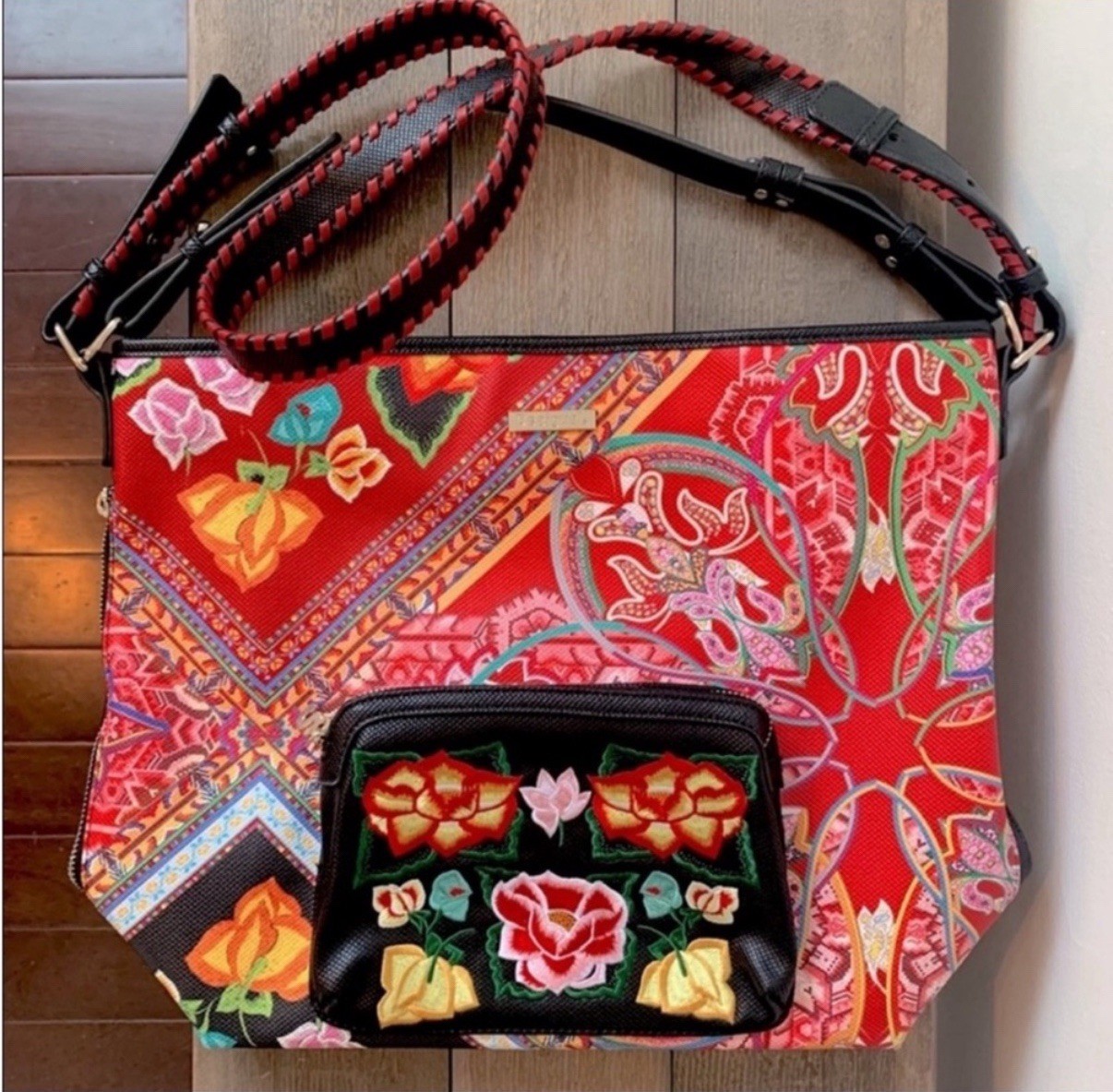 Desigual Multi Patterned Crossbody Shoulder Bag