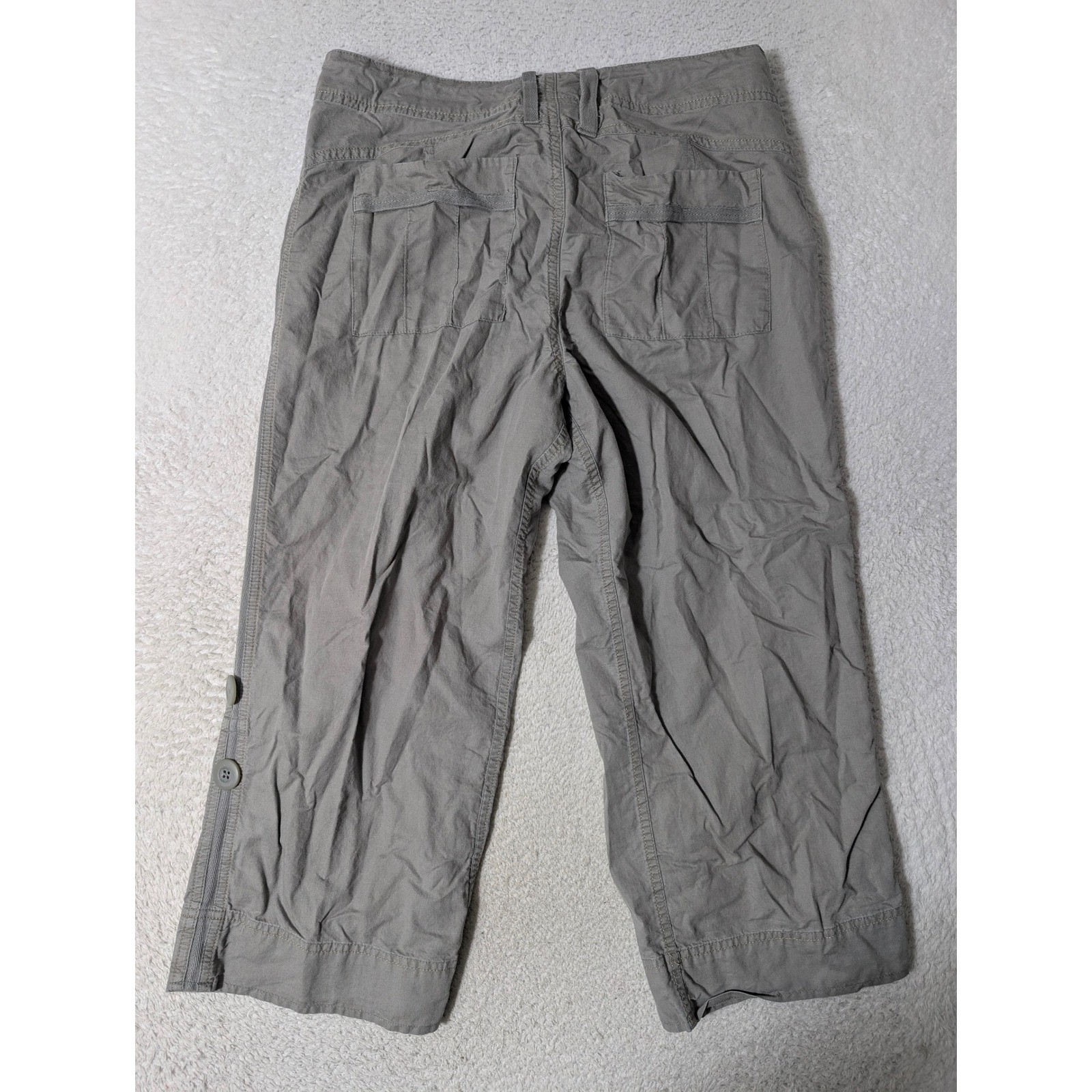 Mountain Hardwear Cropped Pants Womens 10 Grey Organic Cotton Hemp OL2998 Hiking