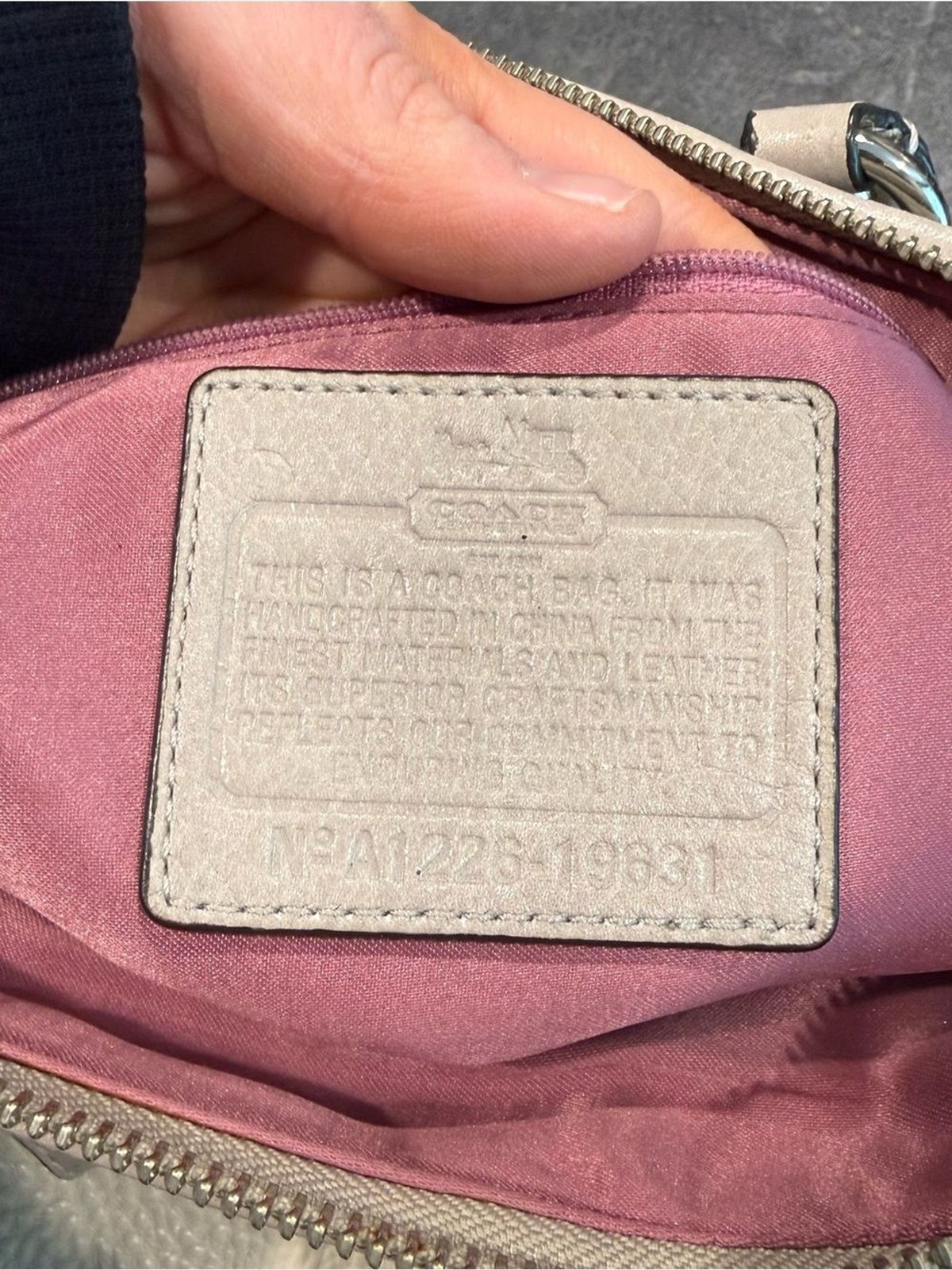 Coach Madison embossed Sophia satchel leather 19631 cream python shoulder purse