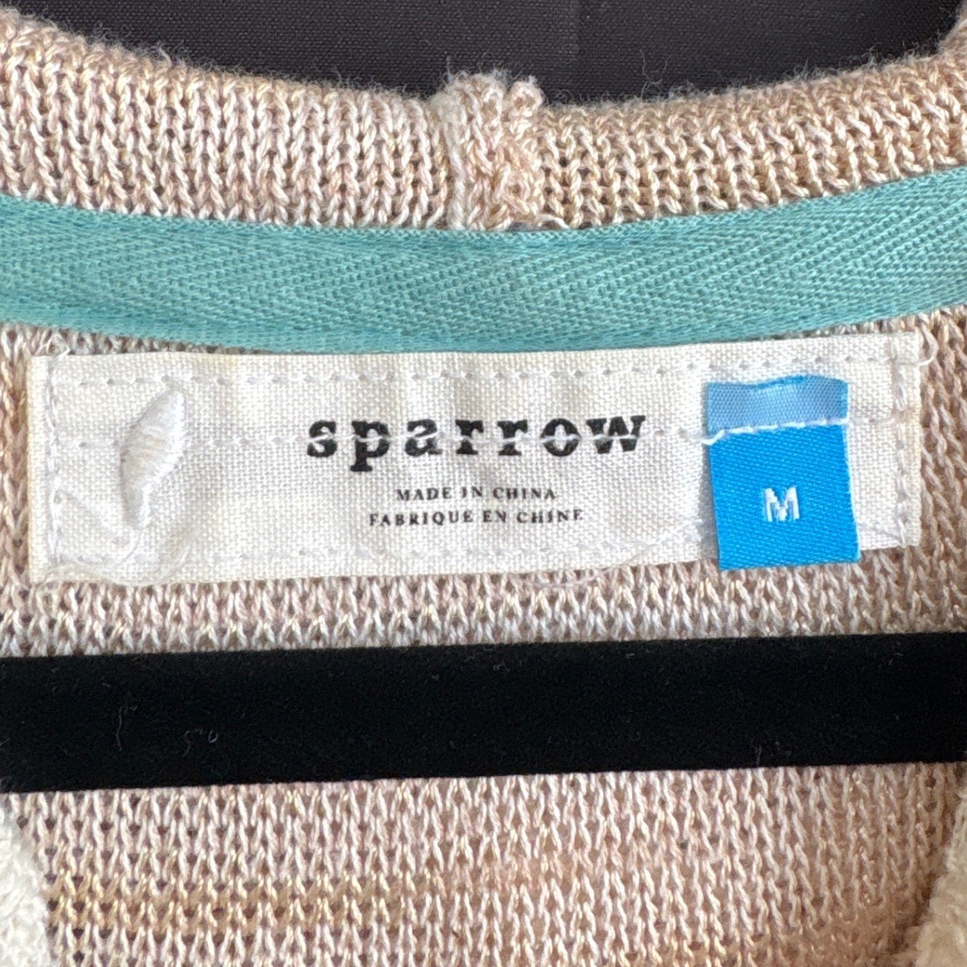 Sparrow Anthropologie M Hooded Sweater Multicolor Textured Knit Boho Stripe