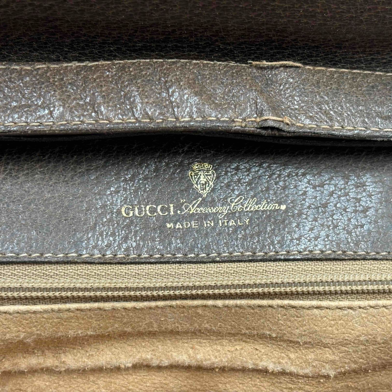 Vintage gucci Shoulder Bag Clutch Bag Purse GG PVC Leather Brown Authentic