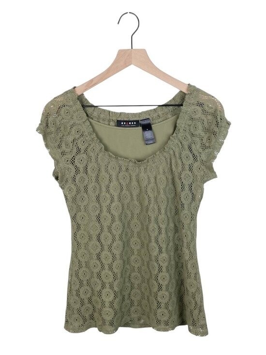 Vintage Y2K Axcess Liz Claiborne Lace Crochet Top Size Medium Fairy Grunge Boho
