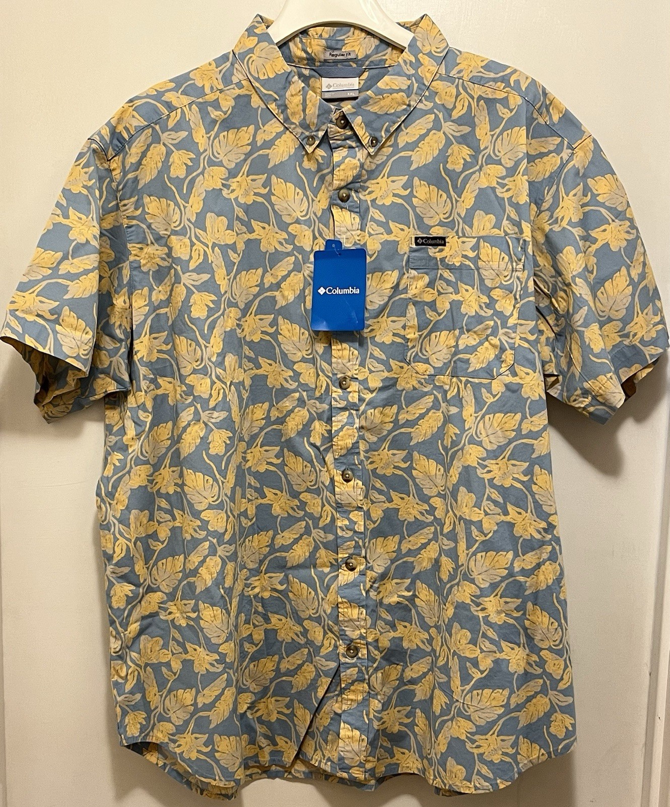 Columbia Sportswear Rapid Rivers Button Front Printed Short Sleeve Size XXL