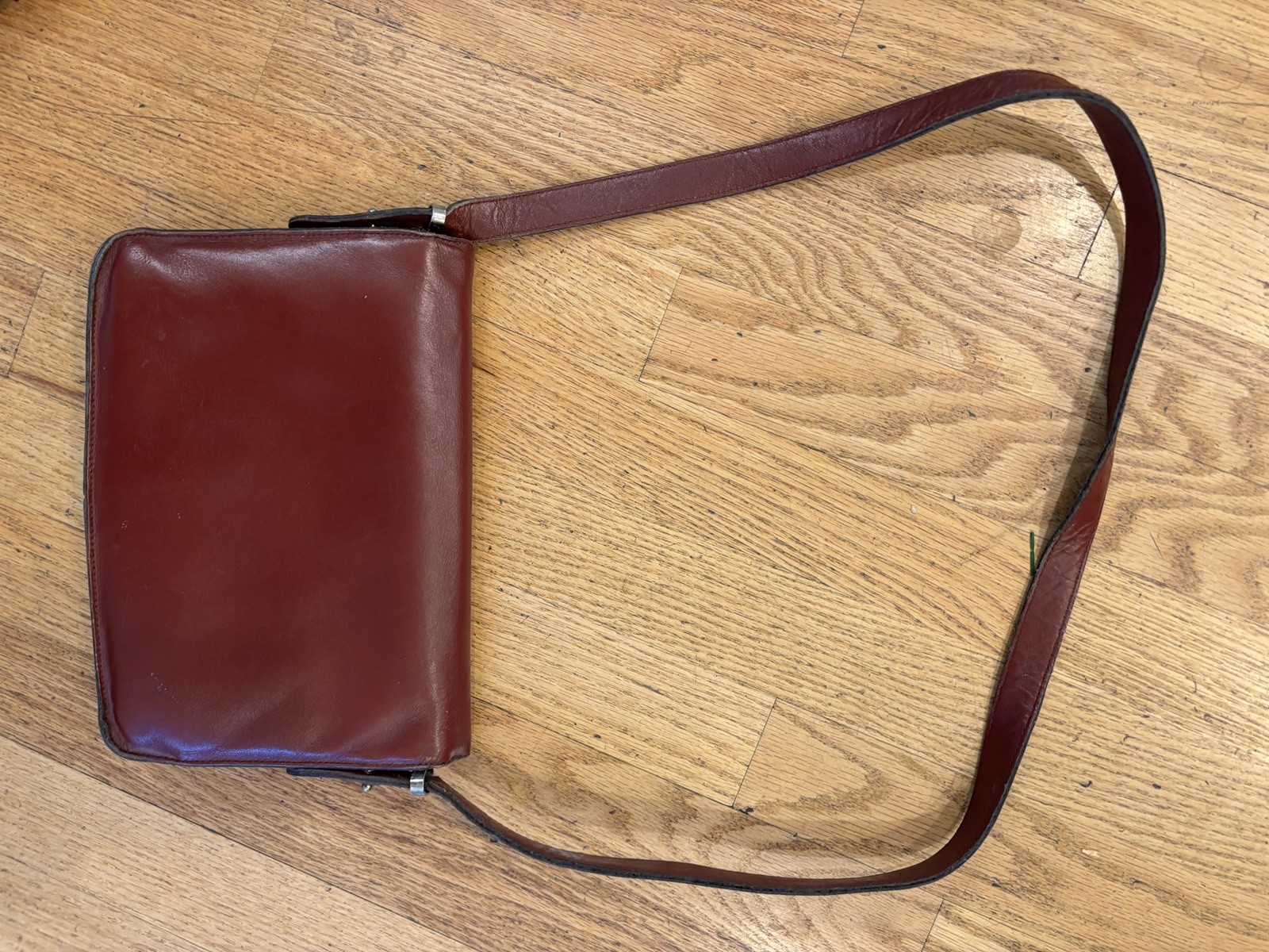 Etienne Aigner Handmade Shoulder Handbag w/ Polished Brass Logo & snap closure
