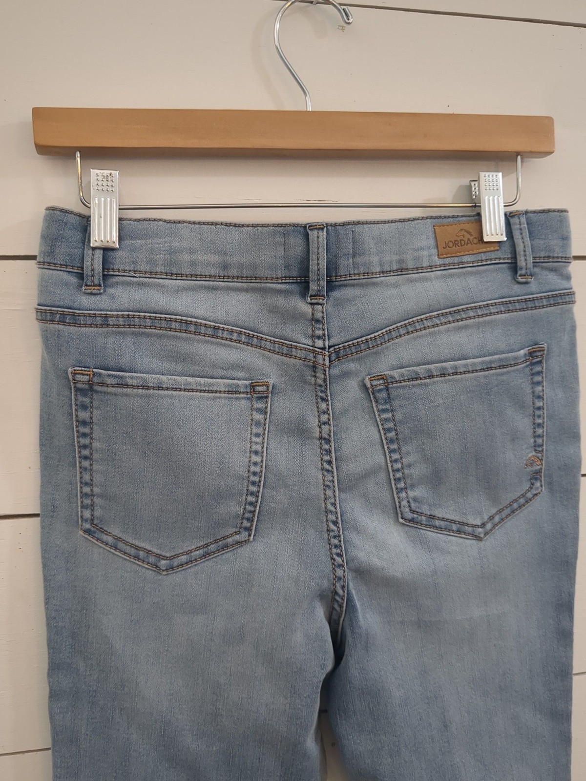 Jordache super skinny snap button fly light wash jeans denim size 18
