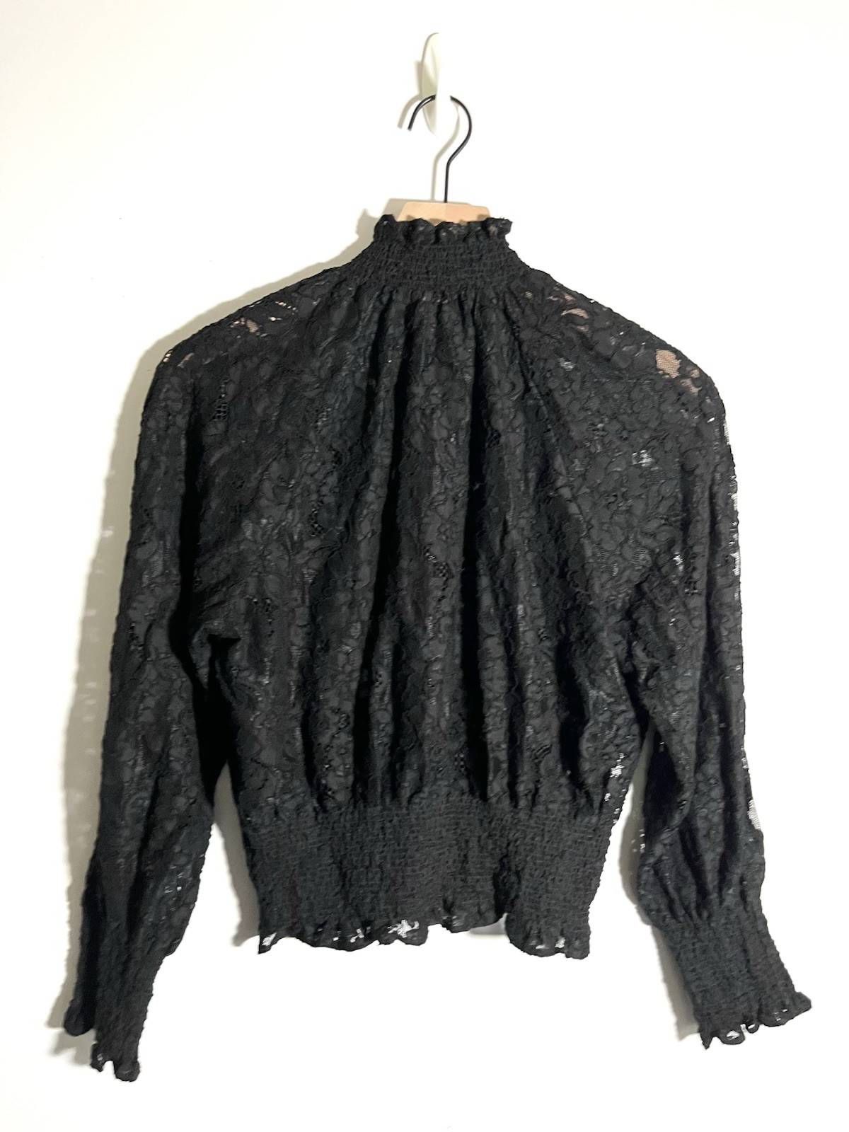 Rebecca Taylor Lace Full Zip Bomber Jacket Sheer Long Sleeve Gothic Elegant