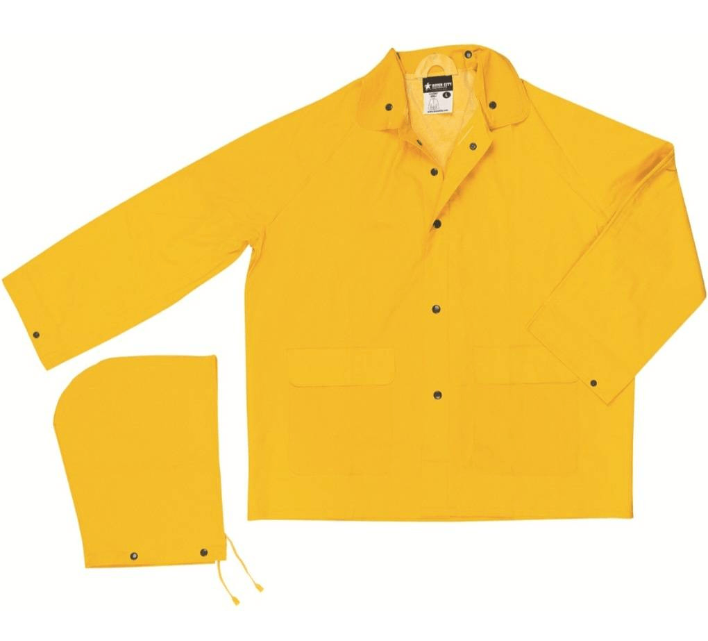 MCR Safety 200J Classic Series Rain Jacket .35mm PVC/Polyester – Yellow XL