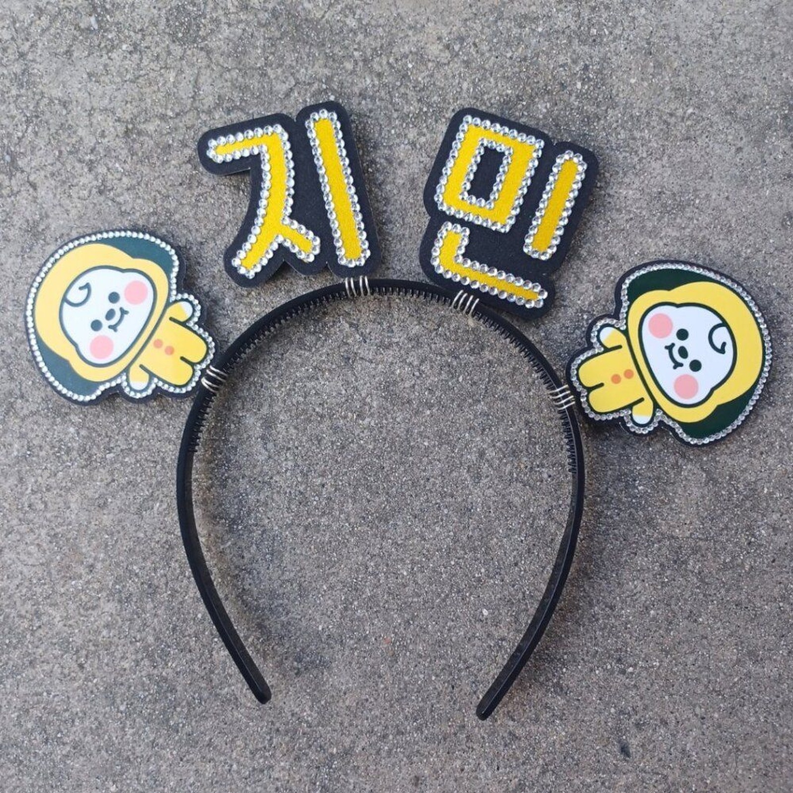 Jimin BTS Headband KPOP Rhinestone Hair Banner Hangul Name Handmade
