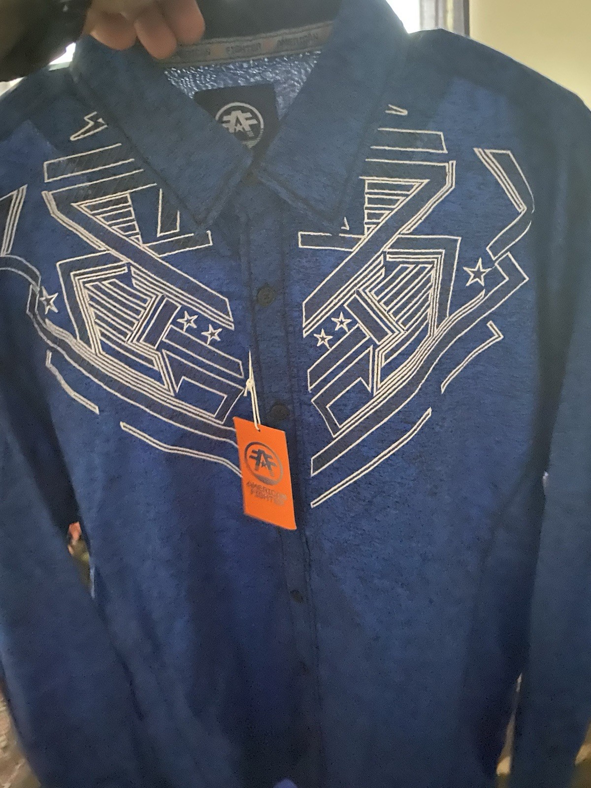 American Fighter Long Sleeve Shirt Adult XL Blue