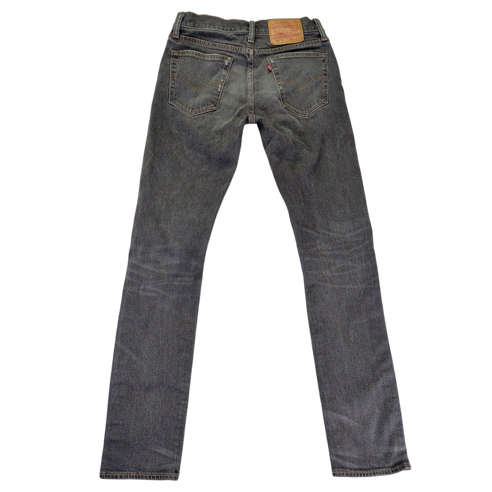 Levis 505 C Slim Straight Distressed Faded Black Jeans Womens W27 L32 28342-0006