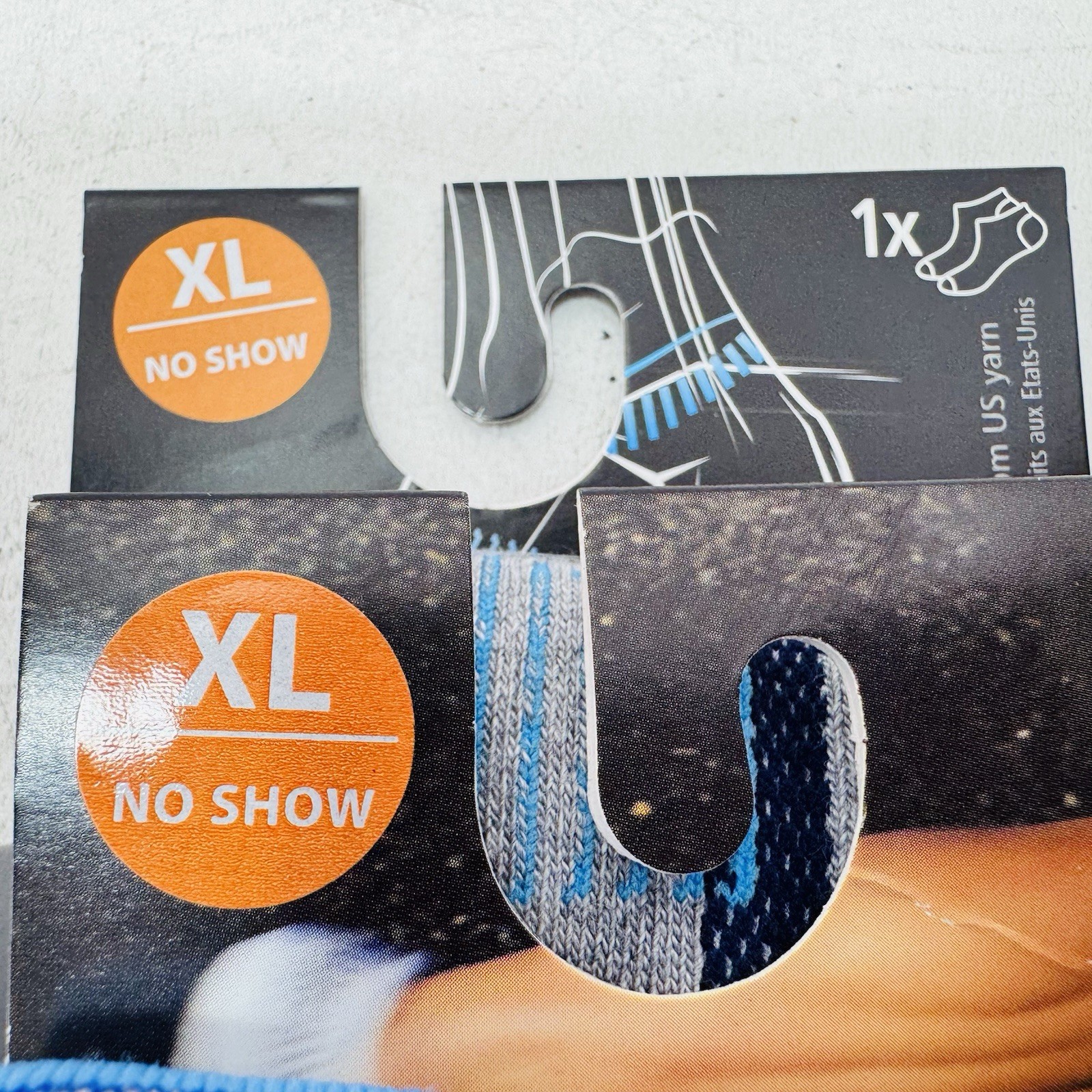 2 Pack – BALEGA HIDDEN CONTOUR NO SHOW SOCKS – Midgrey / Ink – XL MEN’S 12-14