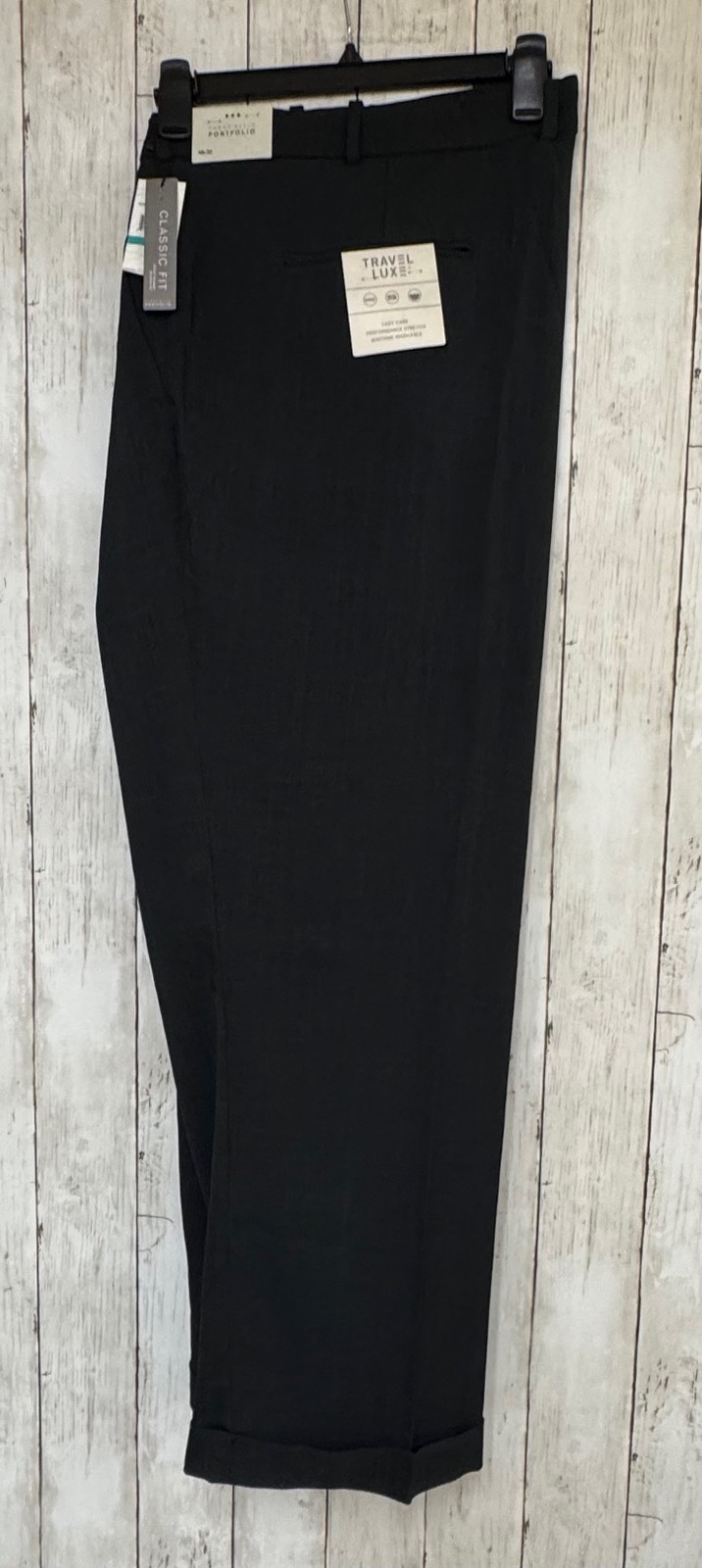 Perry Ellis Portfolio Mens Dress Pants 46×30 Charcoal Classic Fit Stretch