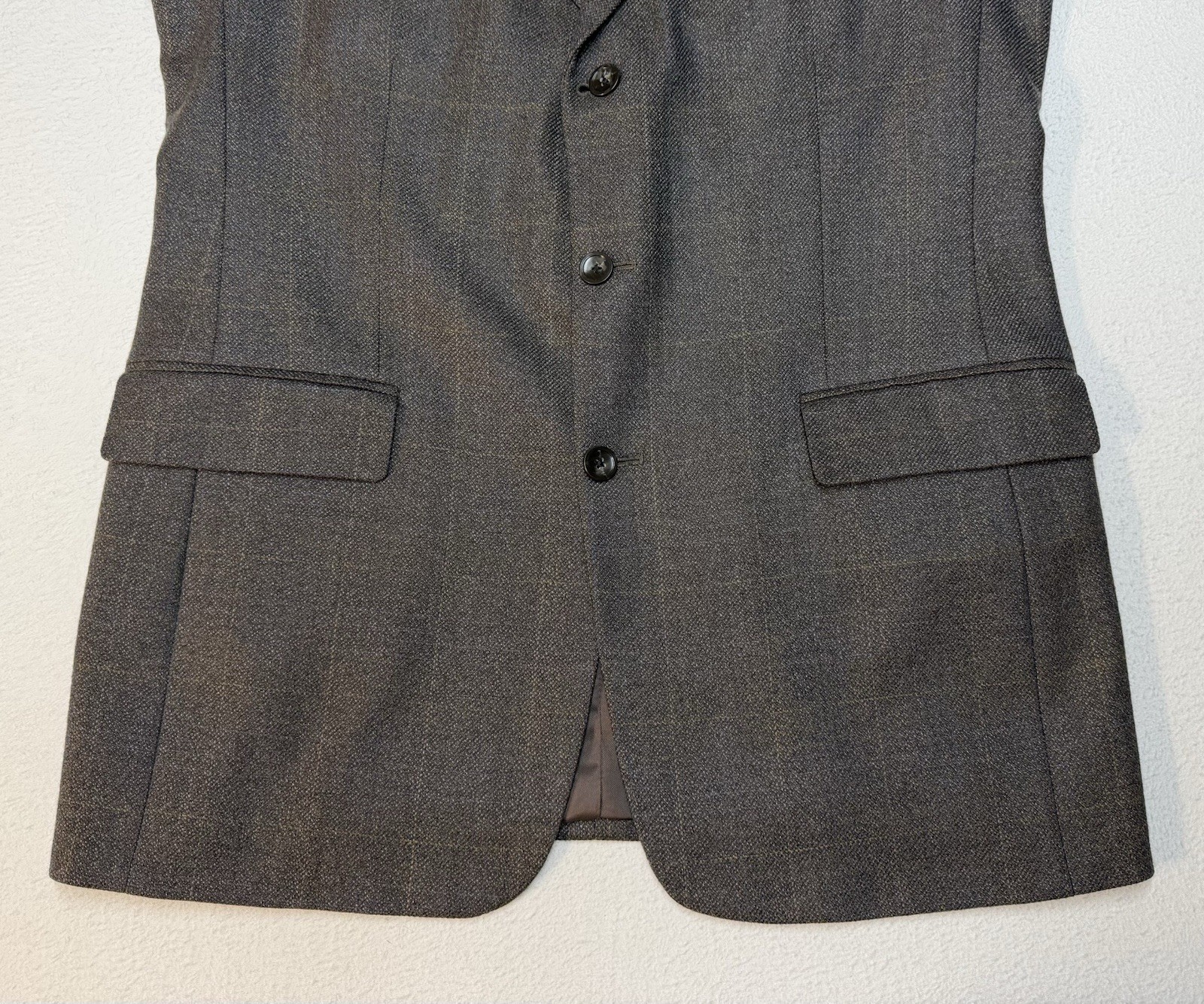 Stafford Executive Blazer Sz 40R Heathered Grays Tweed Wool & Cashmere Blend EUC
