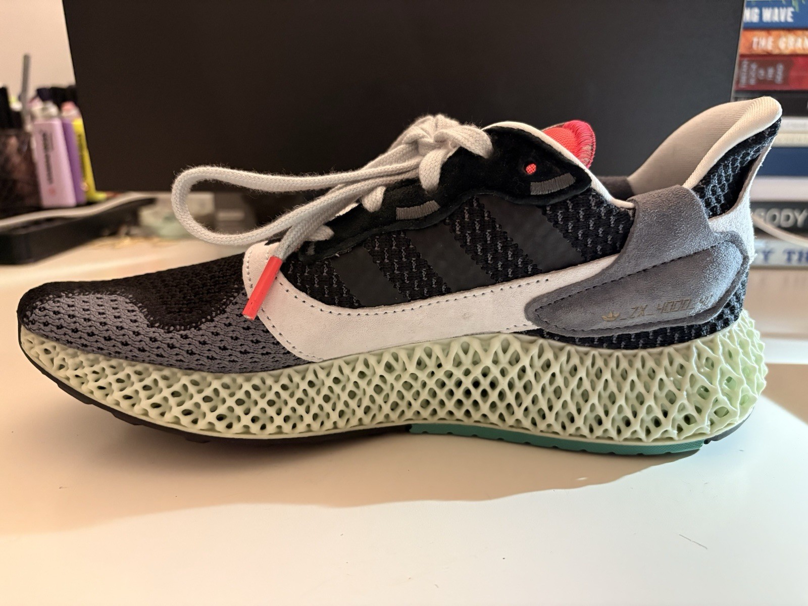 Adidas ZX 4000 4D BD7931 Black Onix US 6 EU 38 2/3 New Original Box Futurecraft
