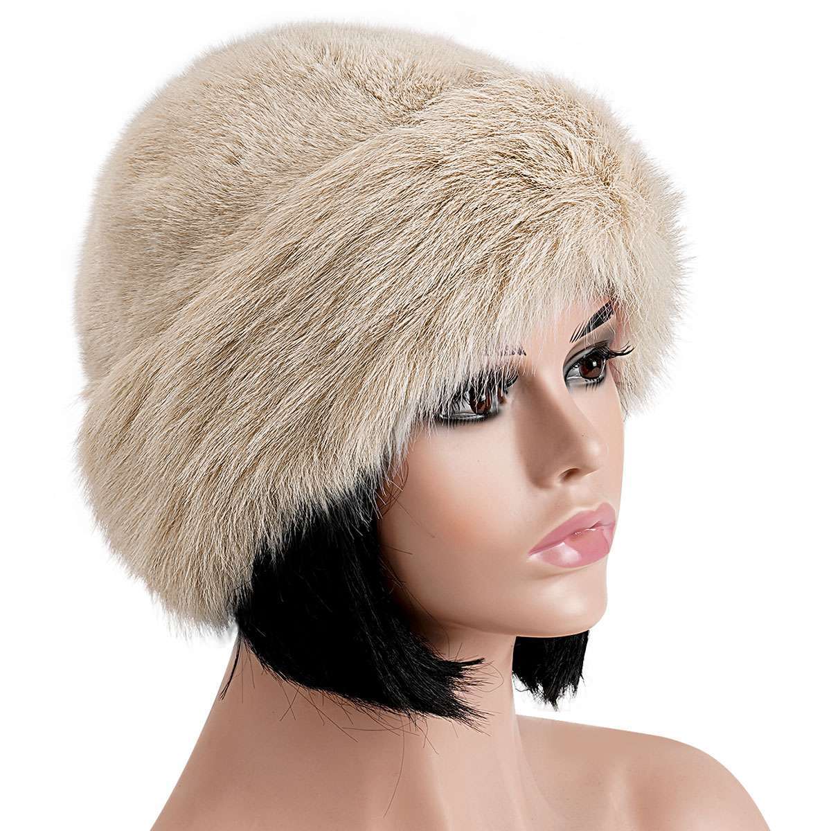 Fuzzy Cossack Hat for Womens Winter Fluffy Furry Plush Faux Fur Hats Bucket Hats