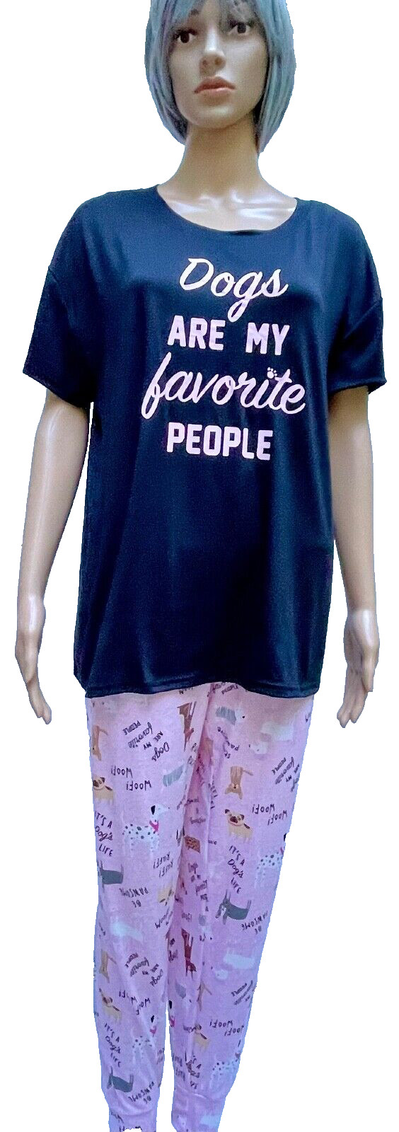 Joyspun Women’s Soft Pajamas Short Sleeve Long Bottoms 5 Variations Plus, Reg Sz