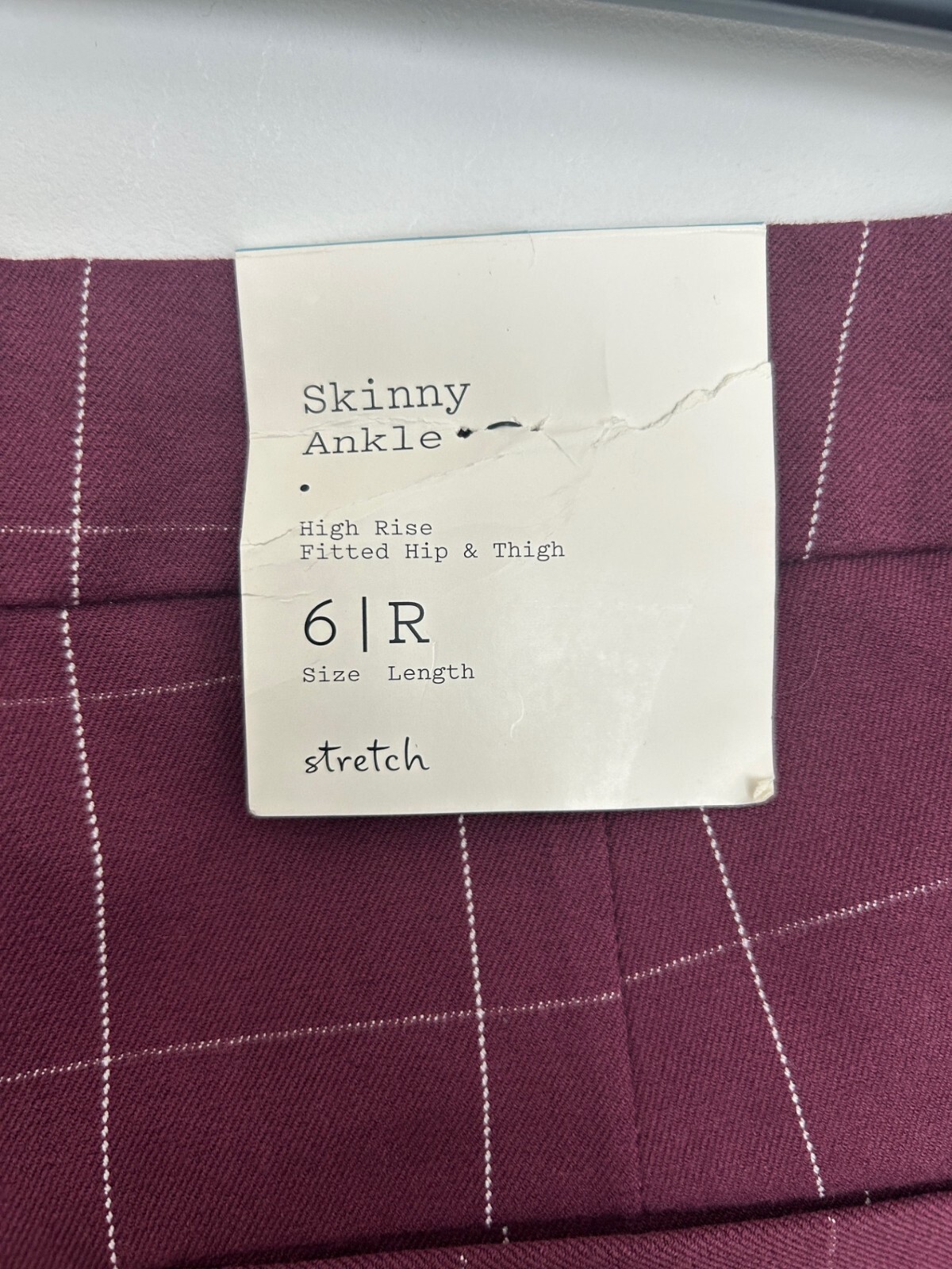 NWT A New Day Pants Size 6 Reg Burgundy Skinny Ankle High Rise Women’s NEW
