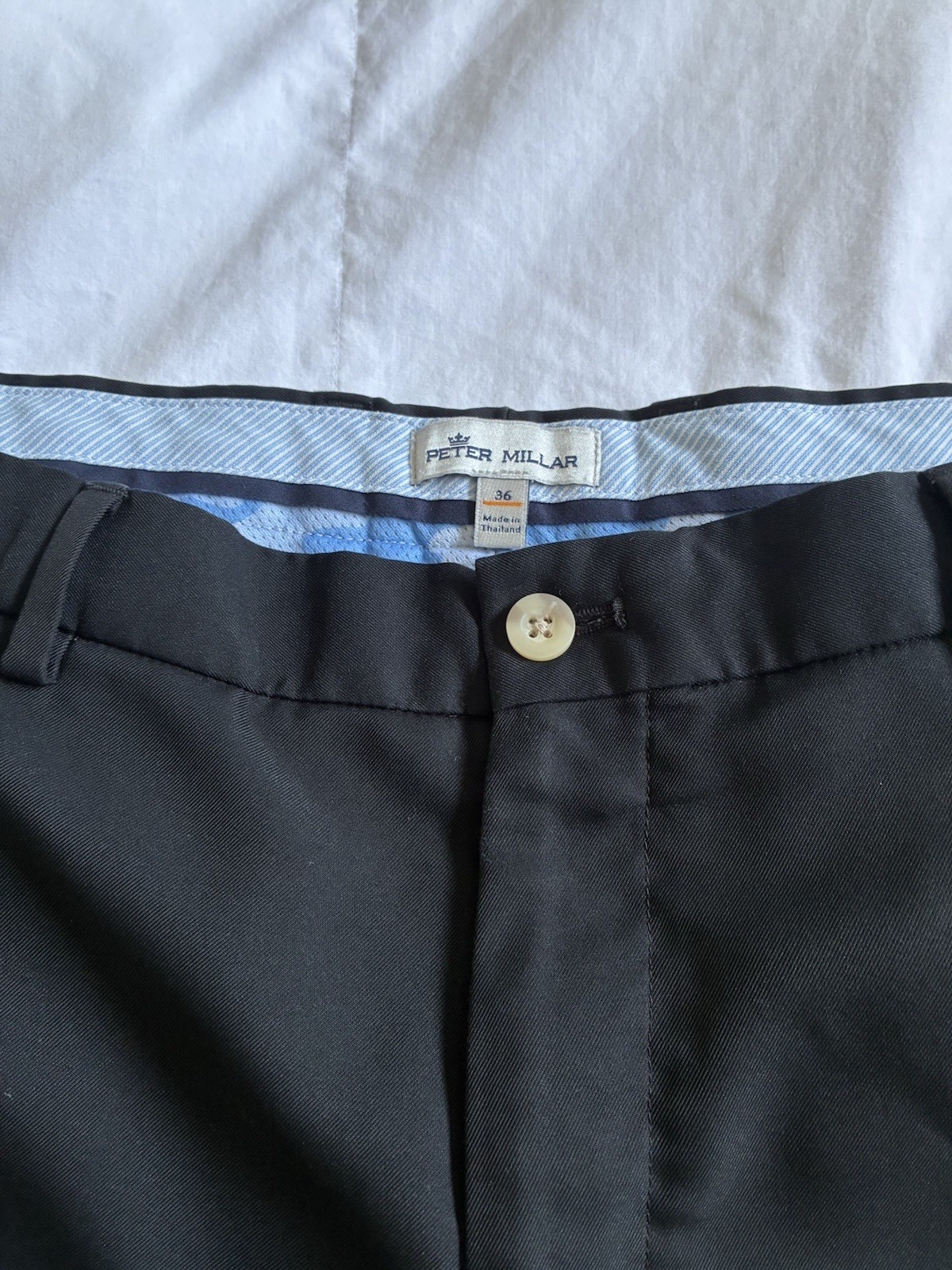 Peter Millar Men’s Gray Solid Chino Flat Front Slash Pocket Button Shorts