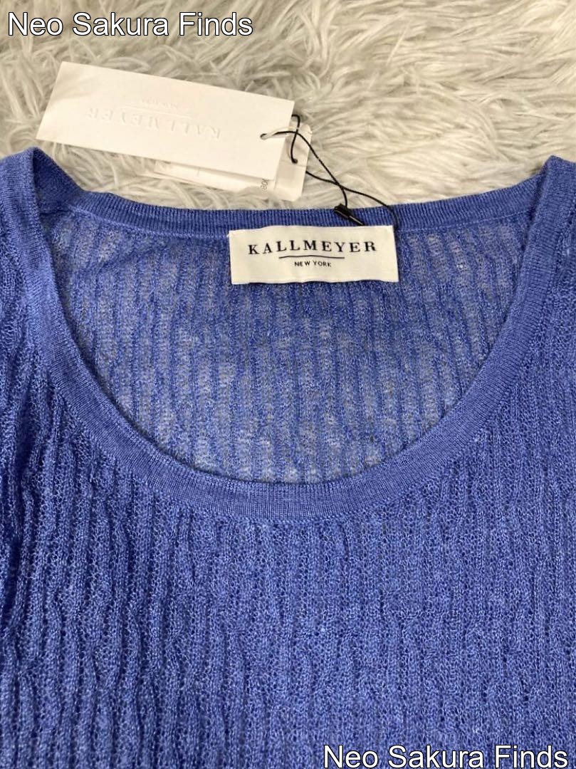 NEW KALLMEYER Linen Short Sleeve Knit Summer Crewneck USA