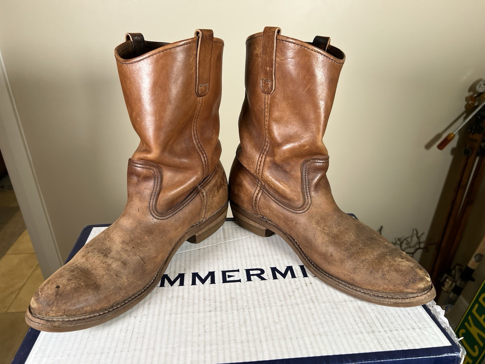 Red Wing #488 Vintage Pecos Style Brown Leather Cowboy Western Boots Sz 13 AAA