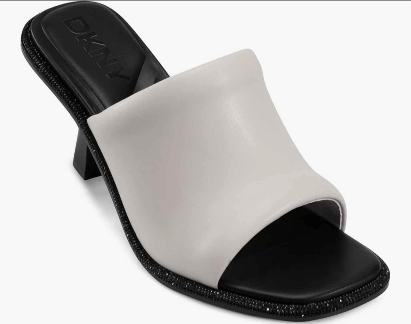 DKNY Women’s Reading Evening Heeled Sandal Mule – Soft White – New In Box