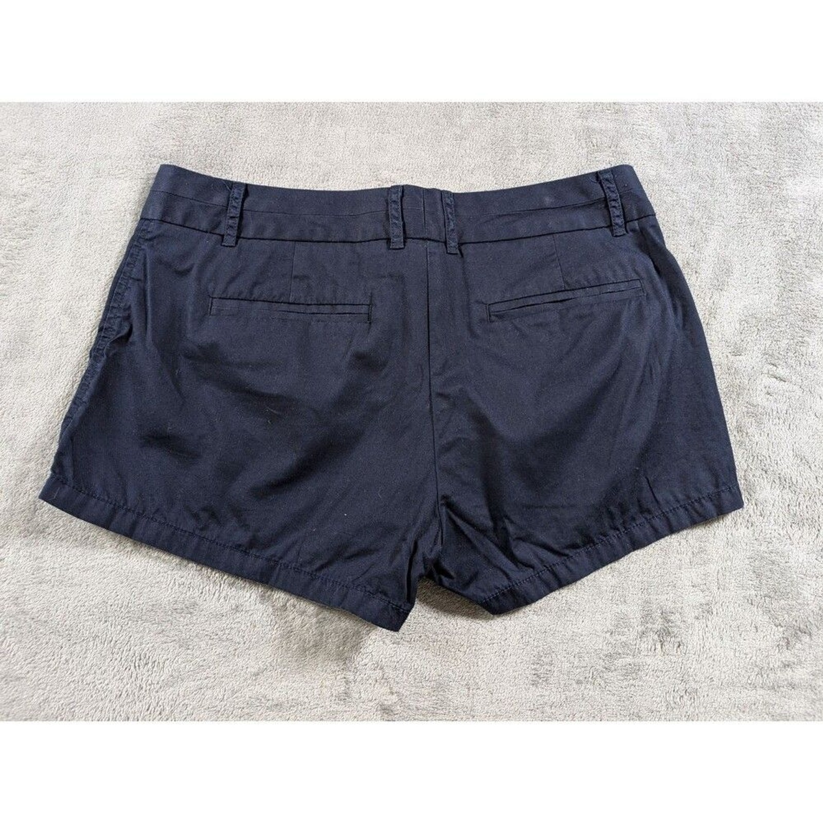 J.Crew Factory Chino Shorts Womens 8 Navy Blue Broken In Cotton Style 36234
