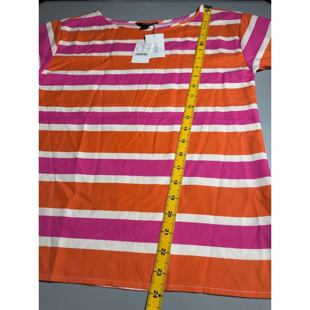 NWT J-Crew 100% Silk striped blouse PInk/multi xxs