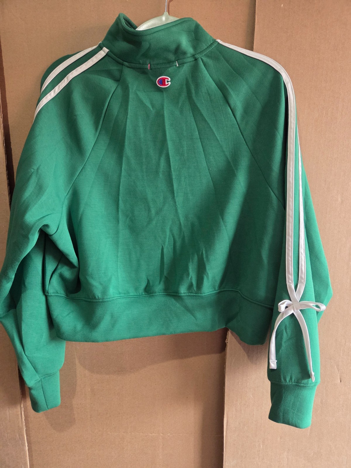 Champion In the Stands Full Zip Top Women’s Medium Green Mock Neck Long Sleeve