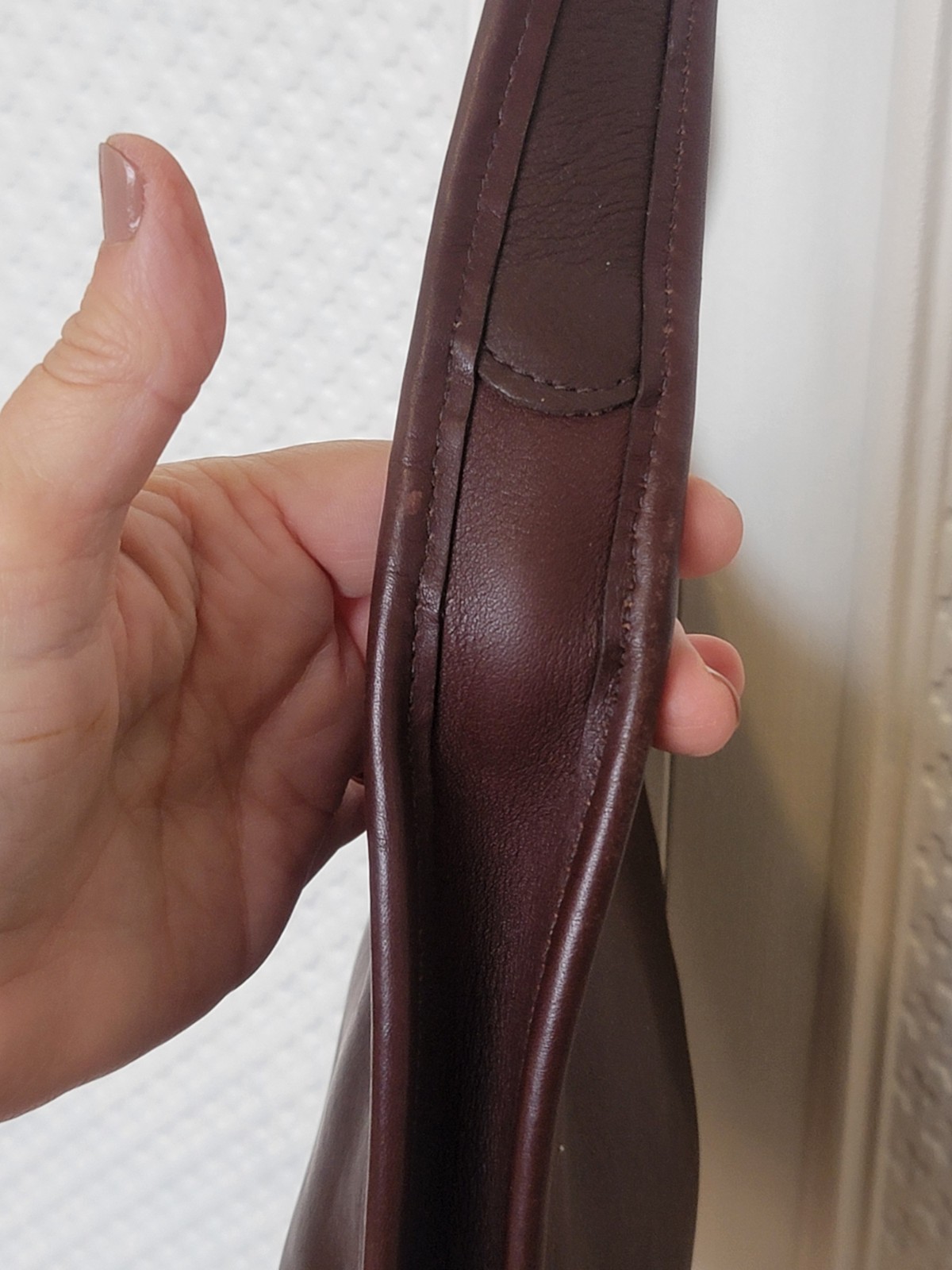 Vintage COACH Leather ERGO 9020 Mahogany Brown Mini Zip Hobo/Shoulder Bag USA