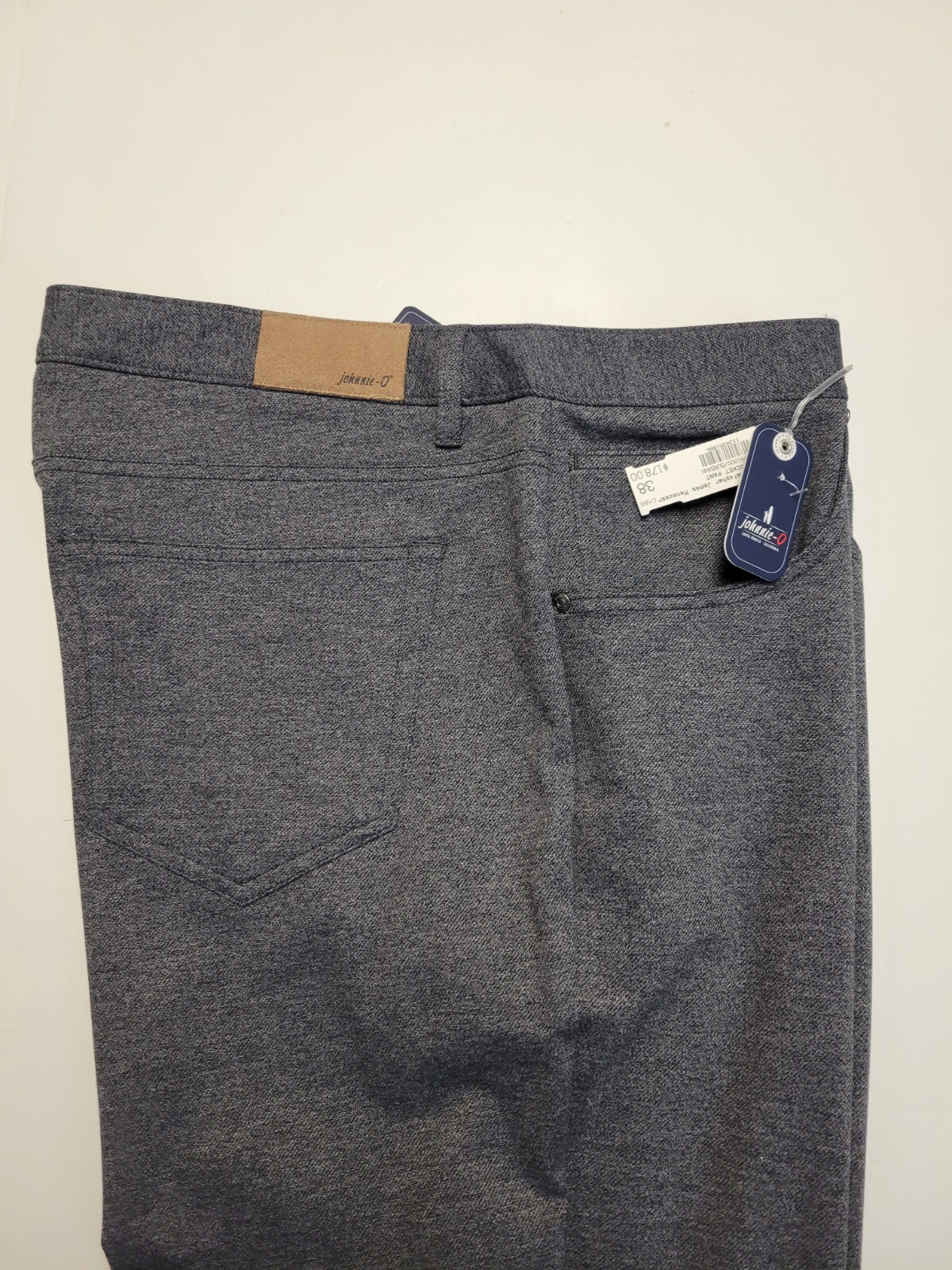 New JOHNNIE-O Burbank Casual 5 Pocket Pants Men 38×34 Dark Gray $178 Nylon Poly