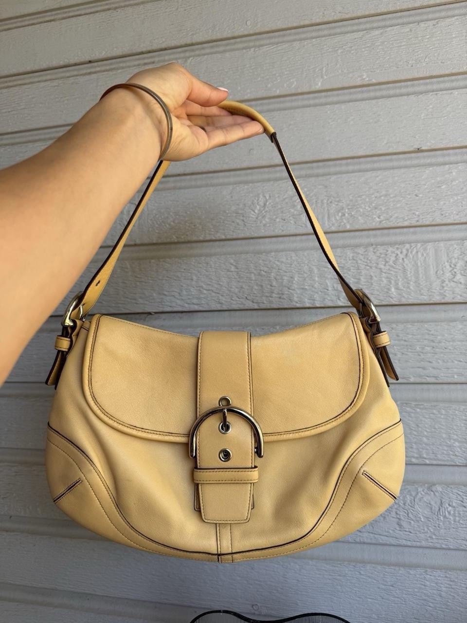 Coach Vintage Yellow Tan SoHo Bag with Silver Hardware with Hangtag Y2K